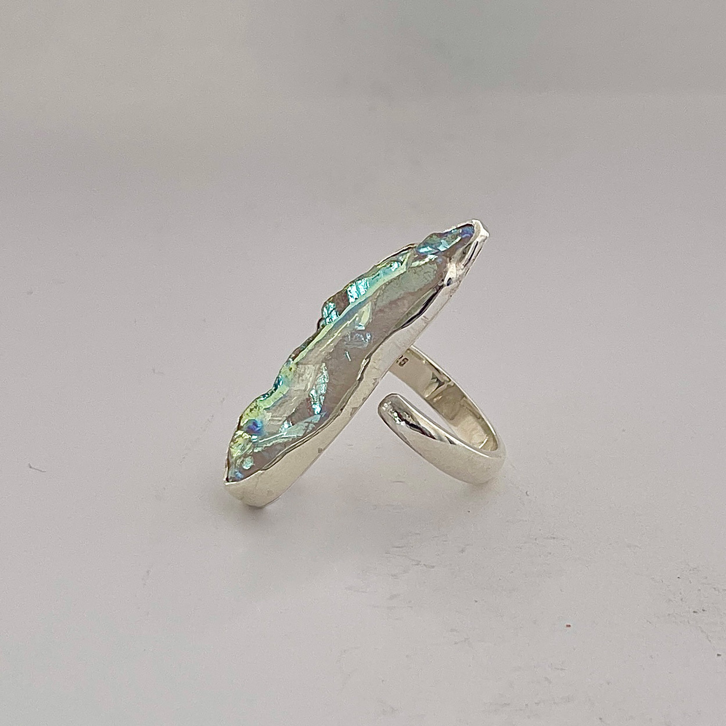 Titanium Druzy White Ring-(TDW-2-4)