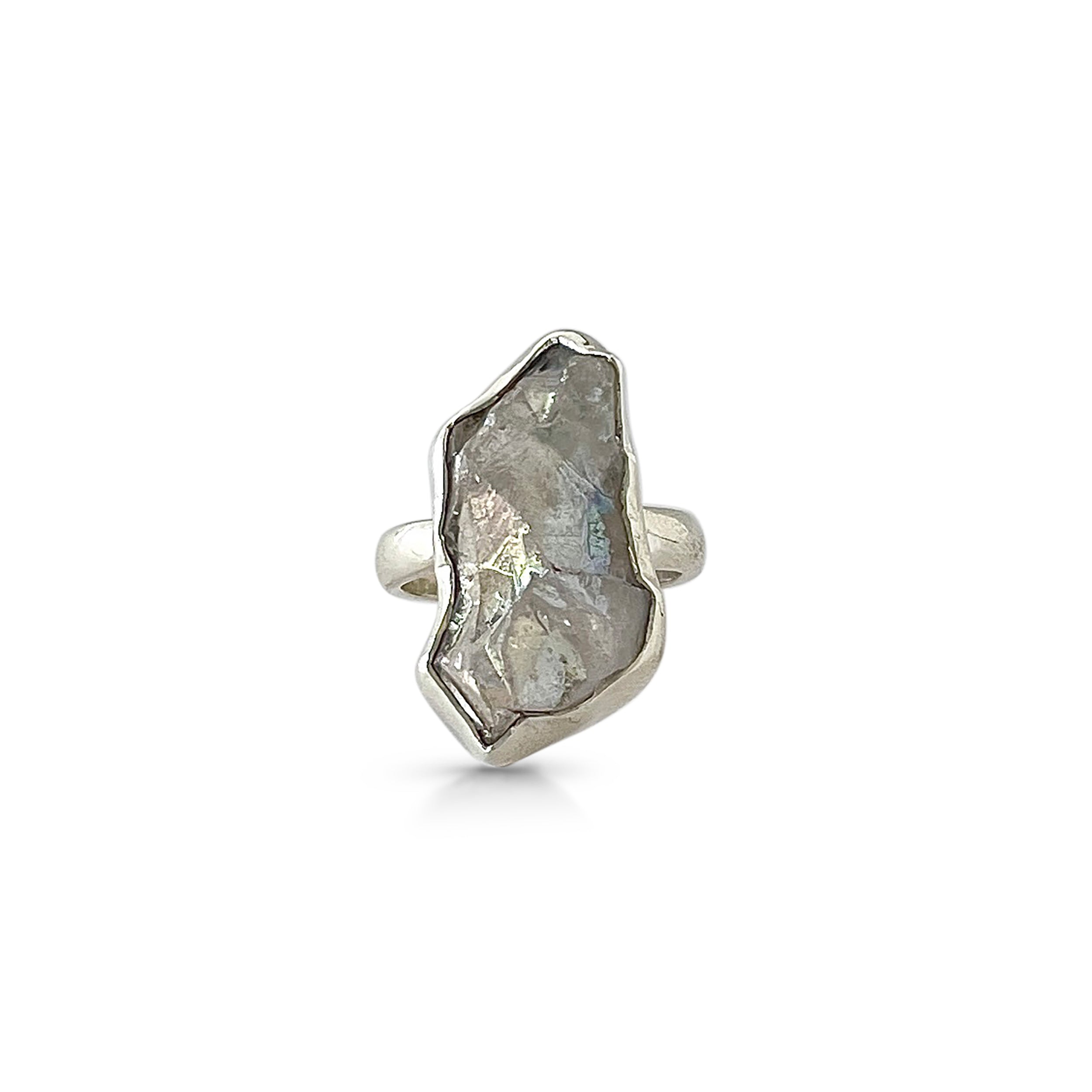 Titanium Druzy White Ring-(TDW-2-7)