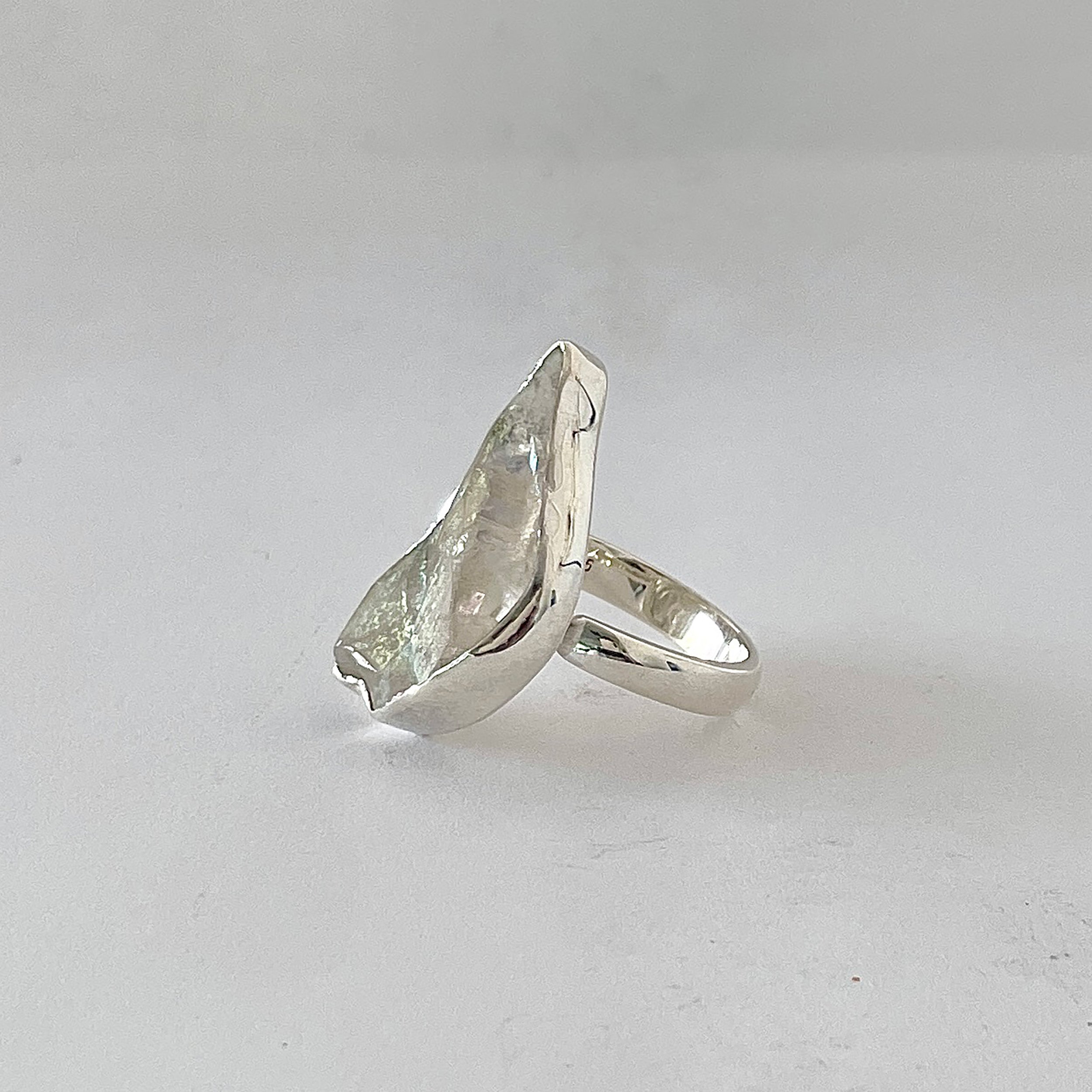 Titanium Druzy White Ring-(TDW-2-8)