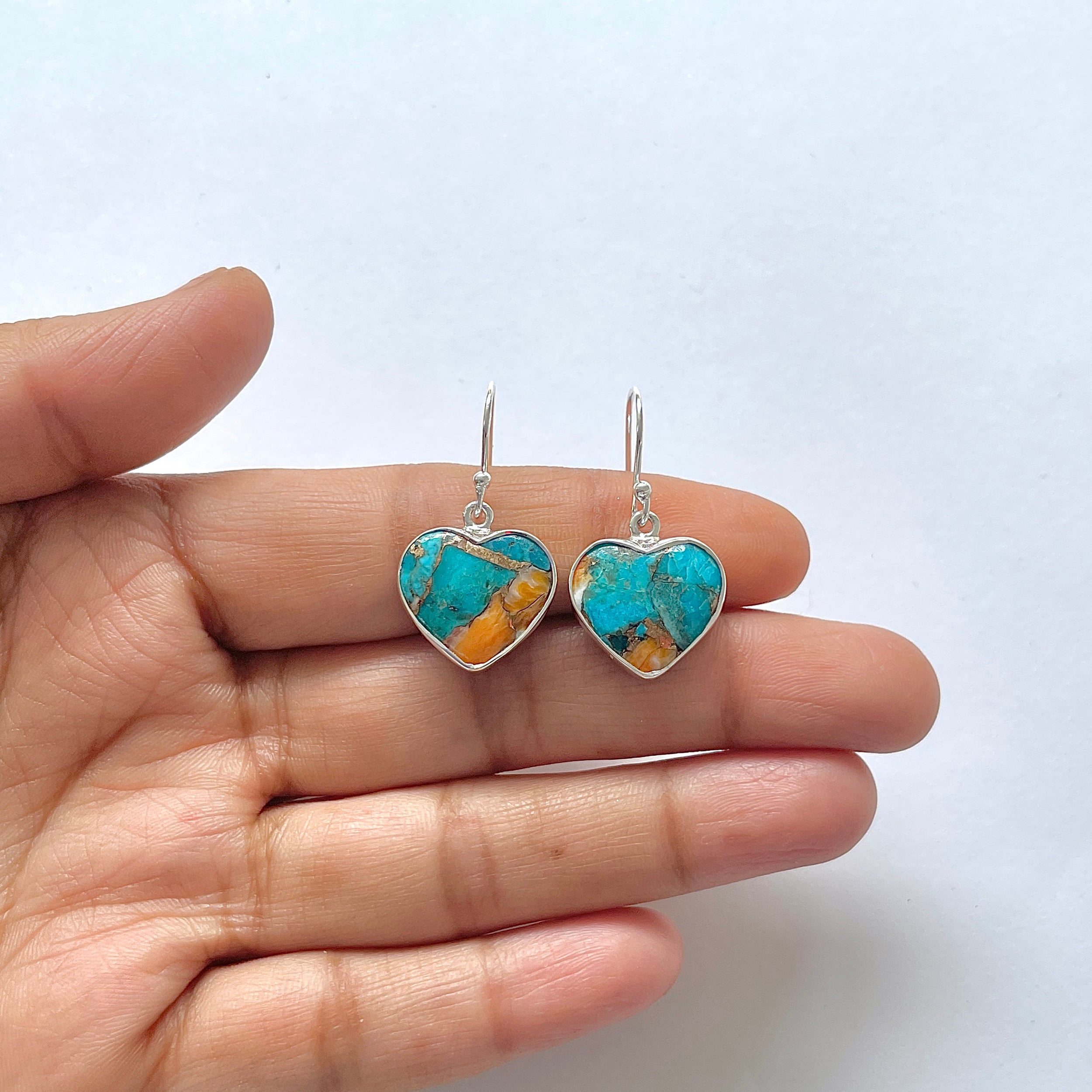 Spiny Oyster Turquoise Earring-(TRO-3-11)