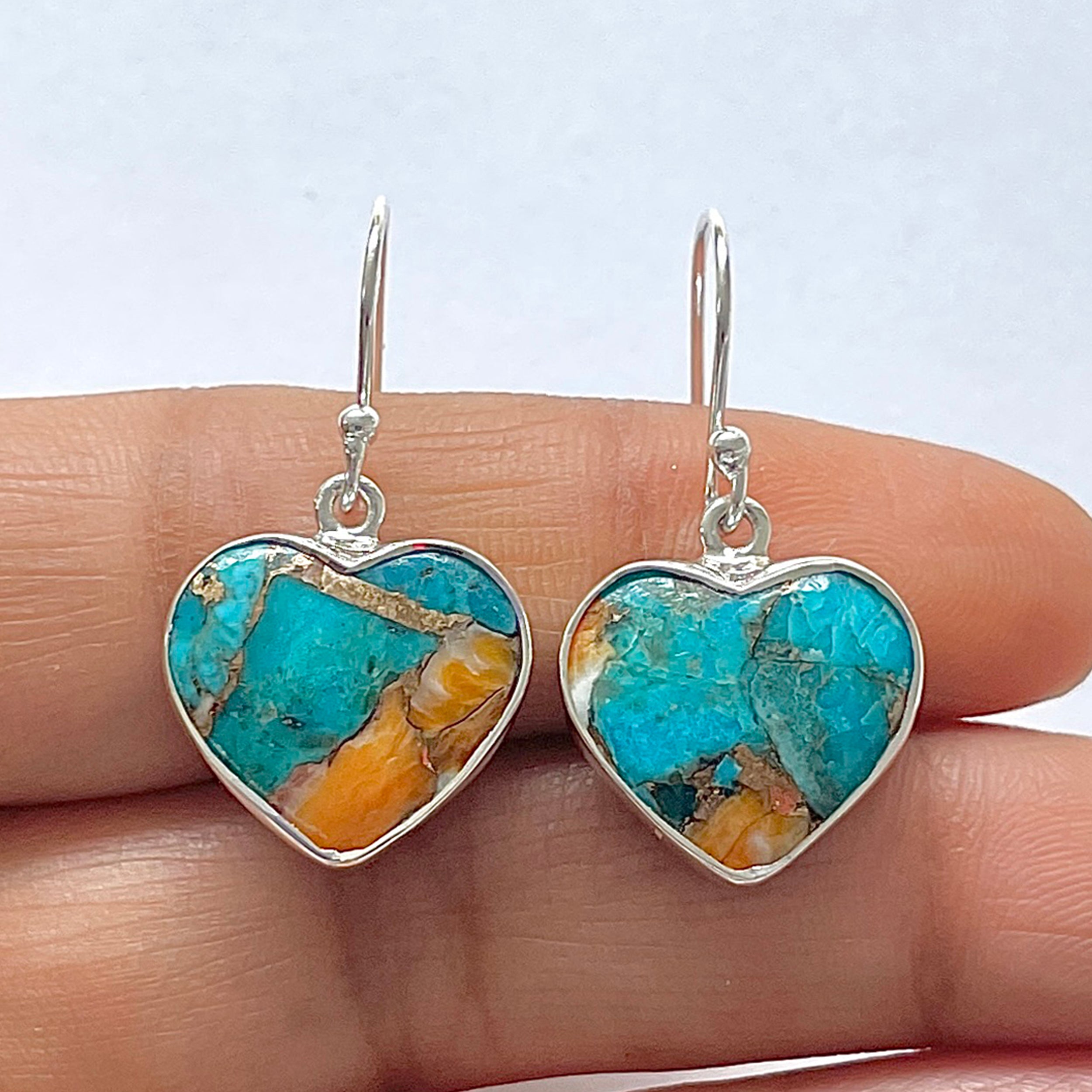 Spiny Oyster Turquoise Earring-(TRO-3-11)