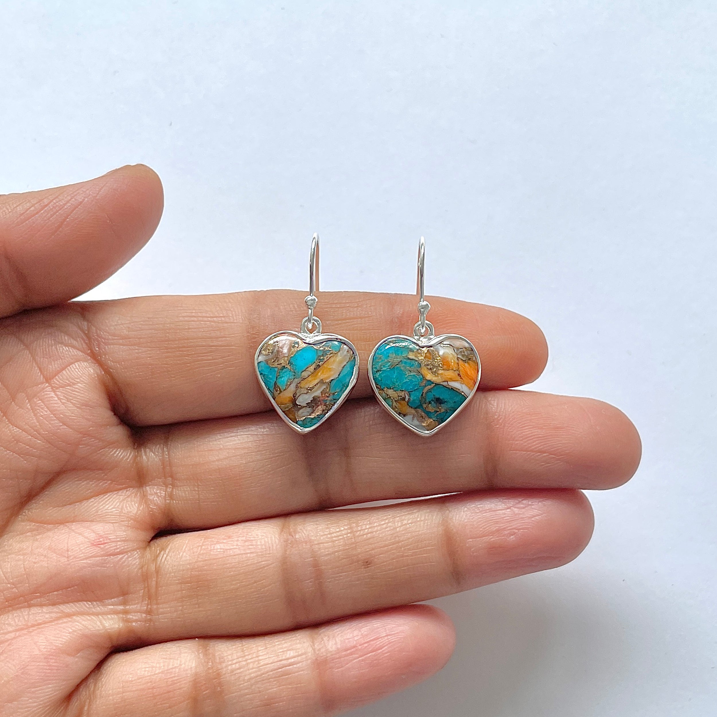 Spiny Oyster Turquoise Earring-(TRO-3-12)