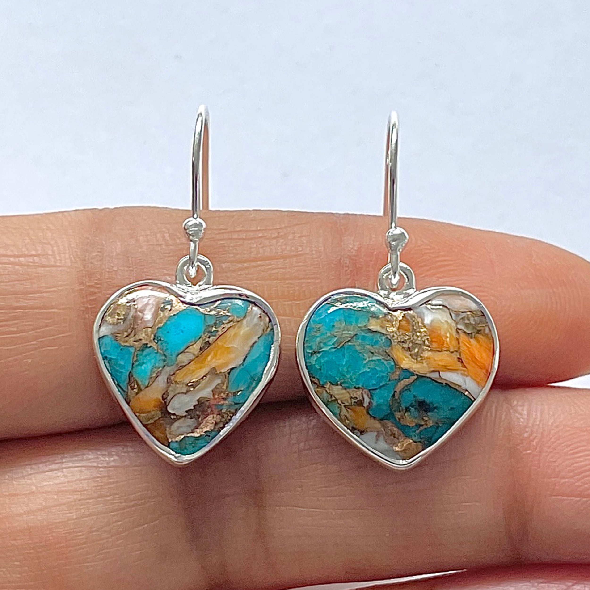 Spiny Oyster Turquoise Earring-(TRO-3-12)