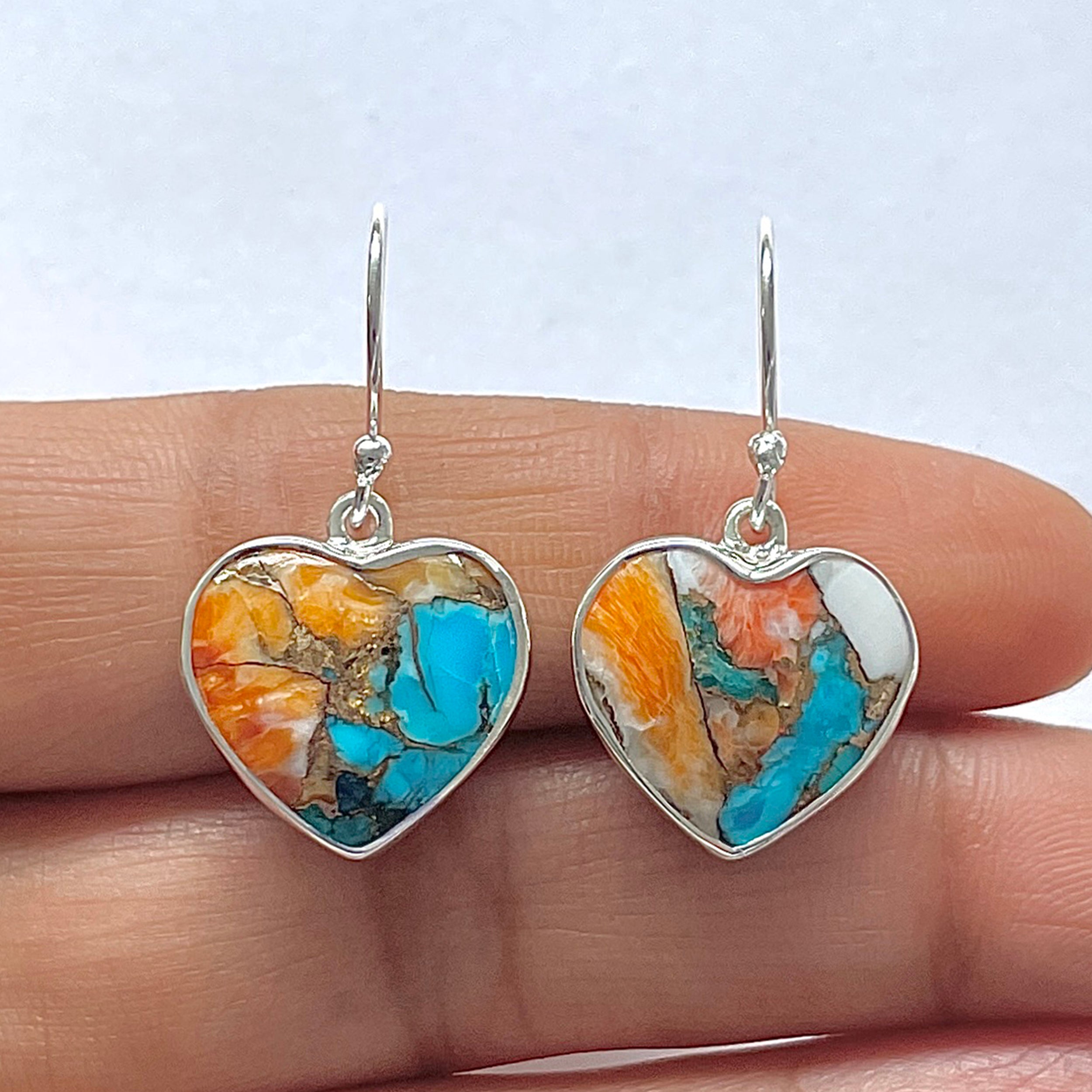 Spiny Oyster Turquoise Earring-(TRO-3-14)