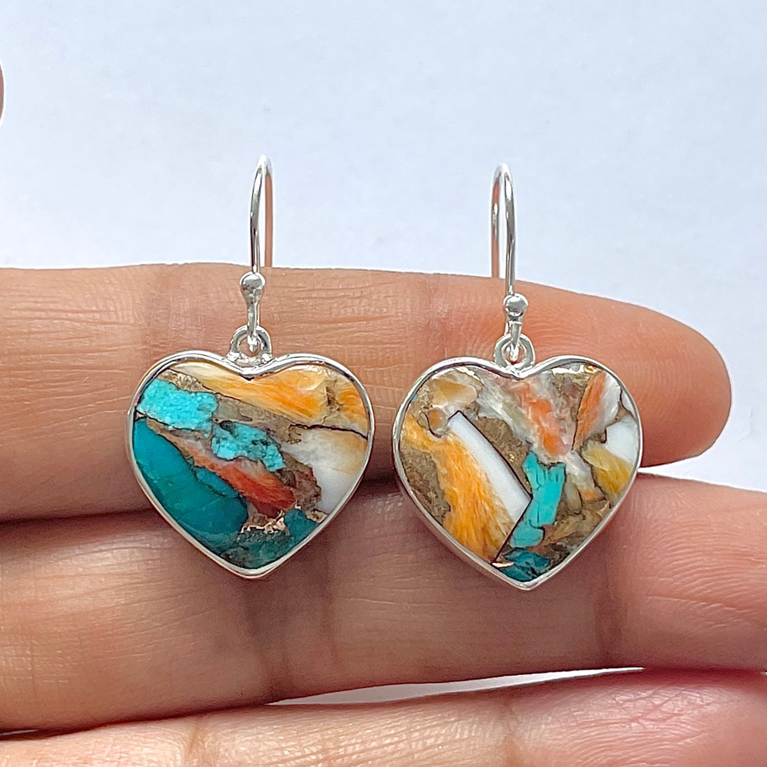 Spiny Oyster Turquoise Earring-(TRO-3-16)