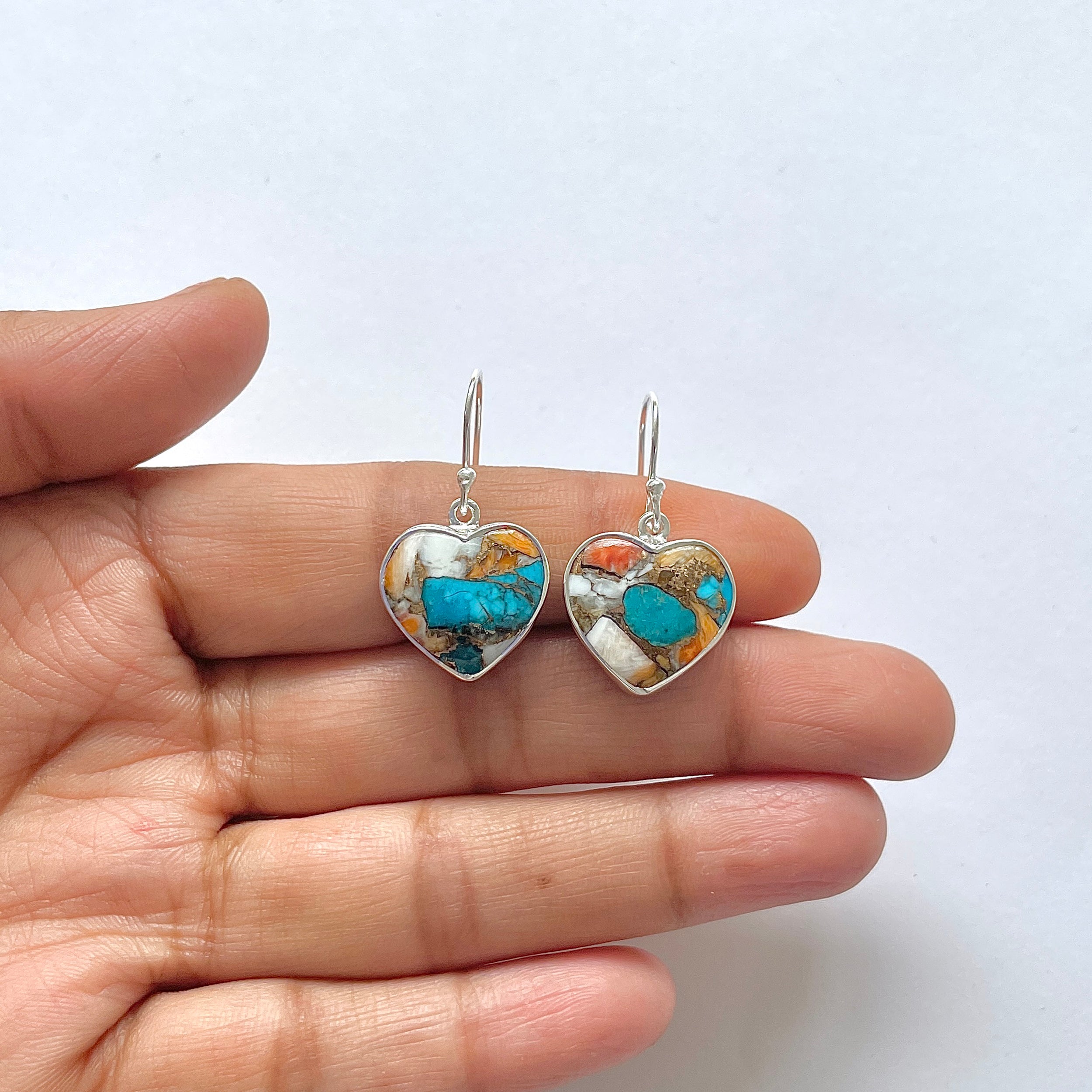 Spiny Oyster Turquoise Earring-(TRO-3-17)
