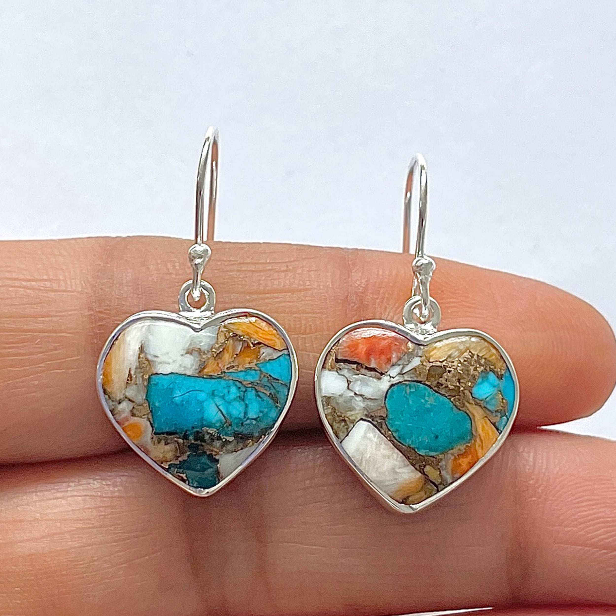 Spiny Oyster Turquoise Earring-(TRO-3-17)