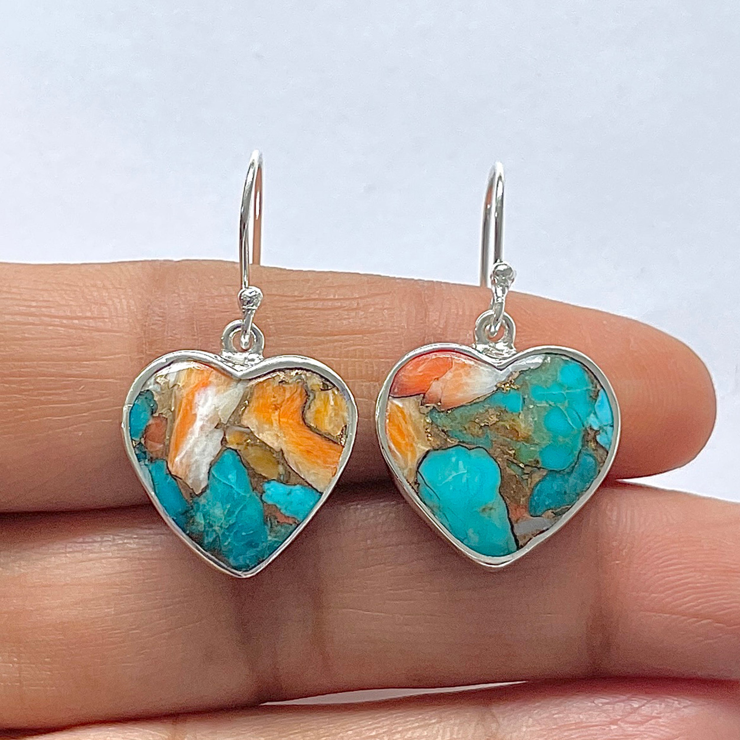 Spiny Oyster Turquoise Earring-(TRO-3-18)