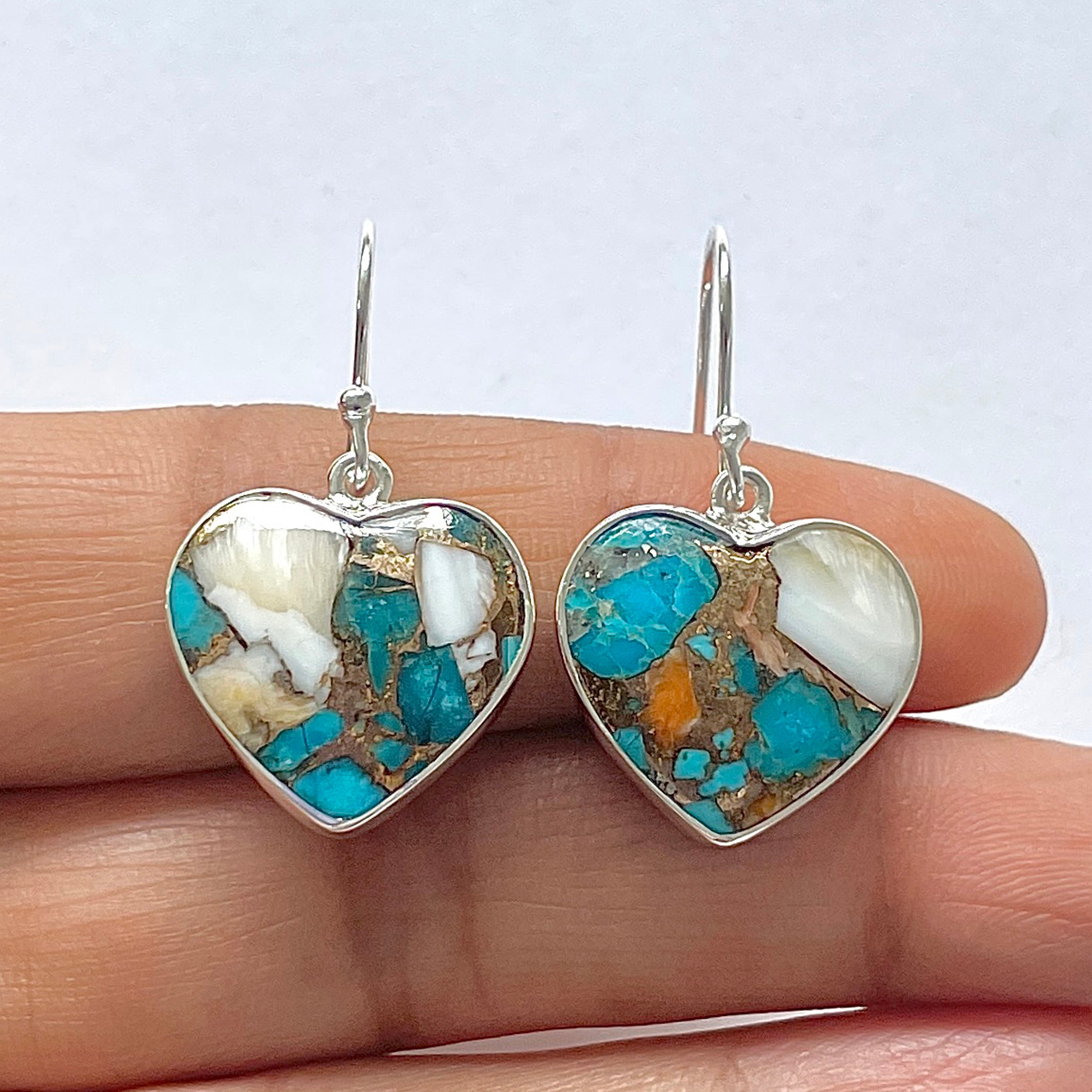 Spiny Oyster Turquoise Earring-(TRO-3-19)