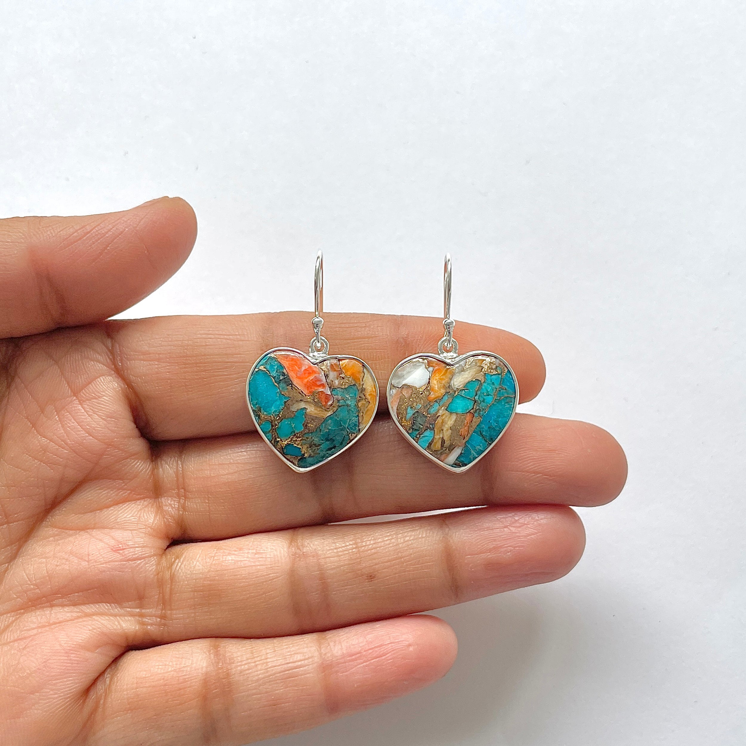 Spiny Oyster Turquoise Earring-(TRO-3-20)