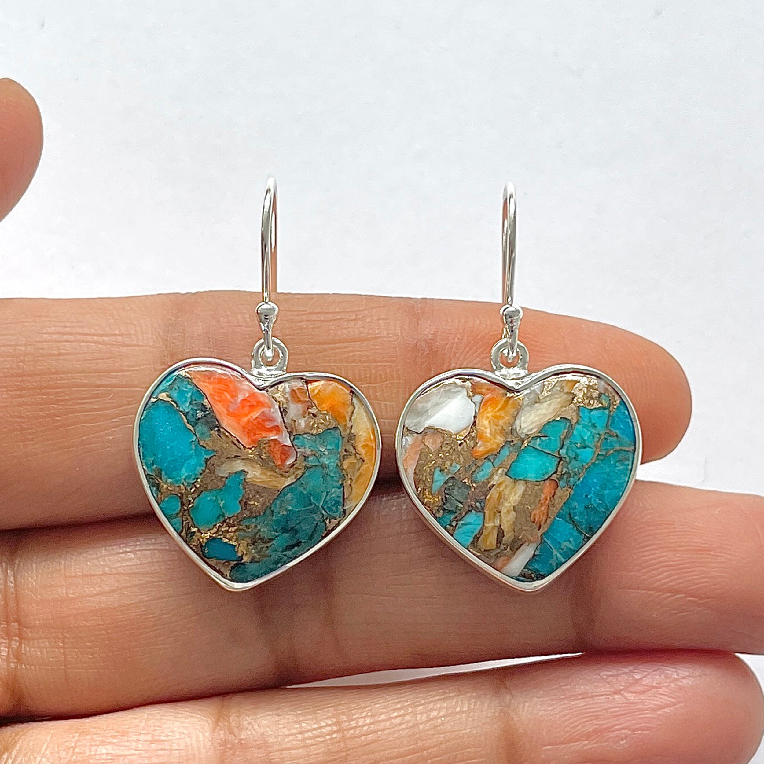 Spiny Oyster Turquoise Earring-(TRO-3-20)