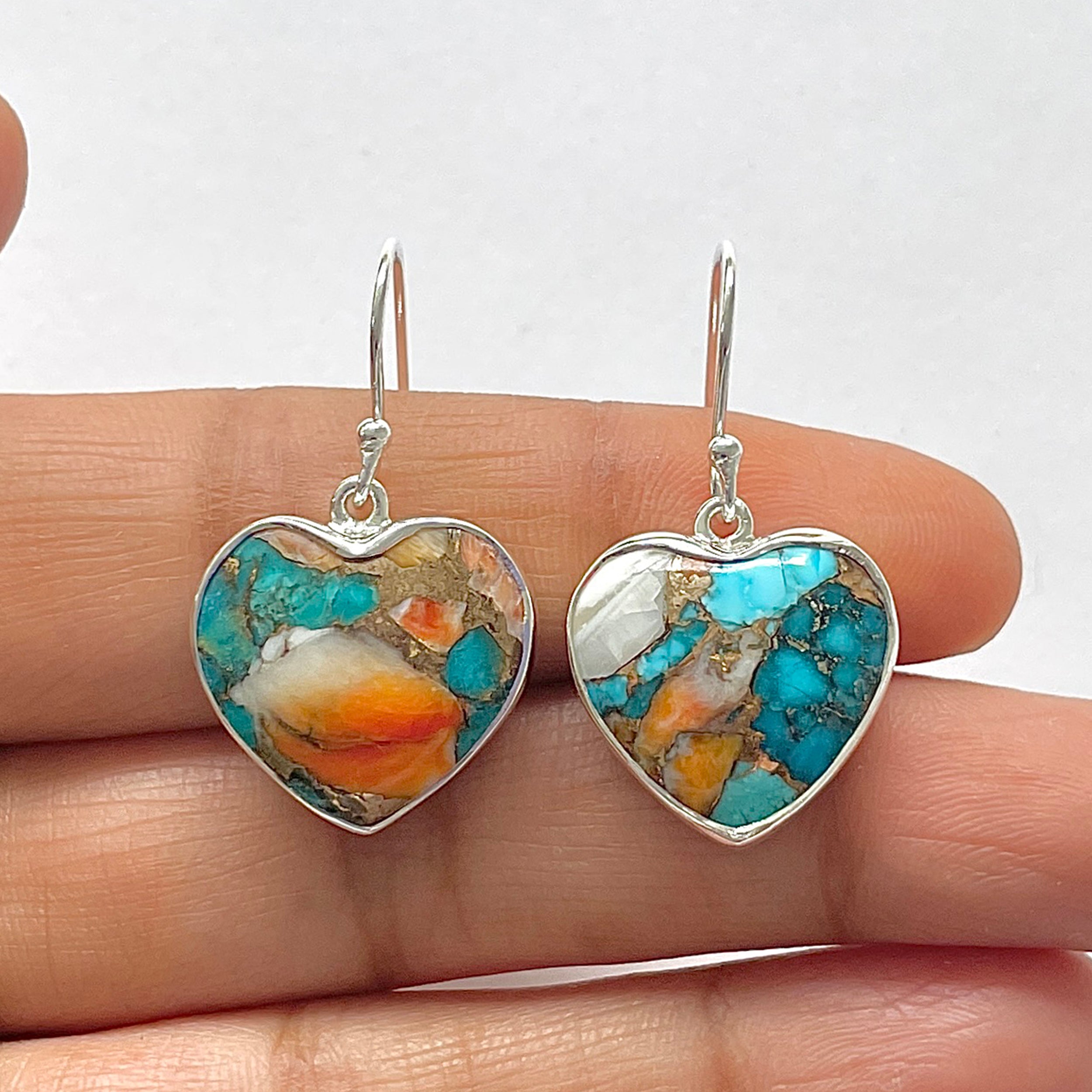 Spiny Oyster Turquoise Earring-(TRO-3-22)