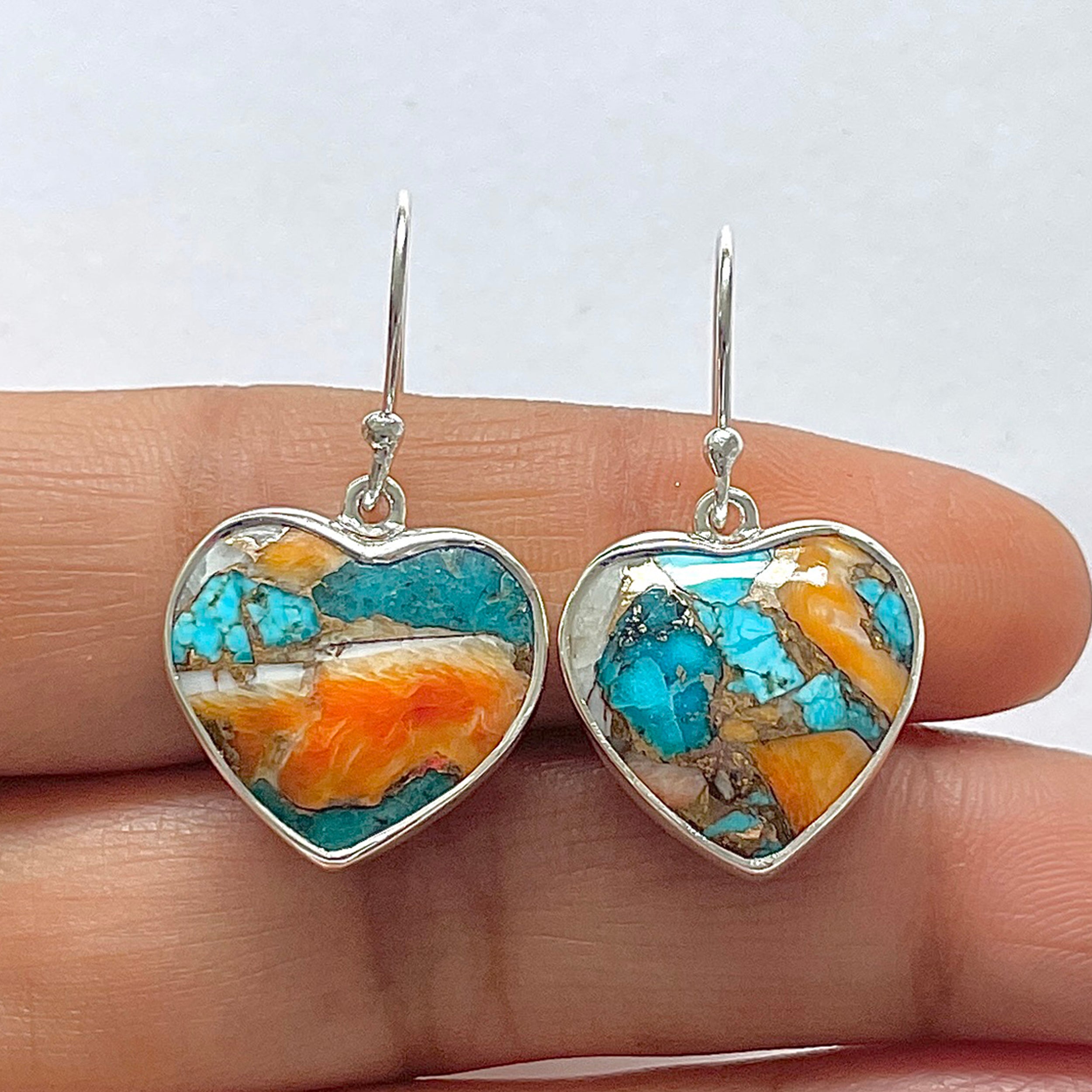 Spiny Oyster Turquoise Earring-(TRO-3-9)