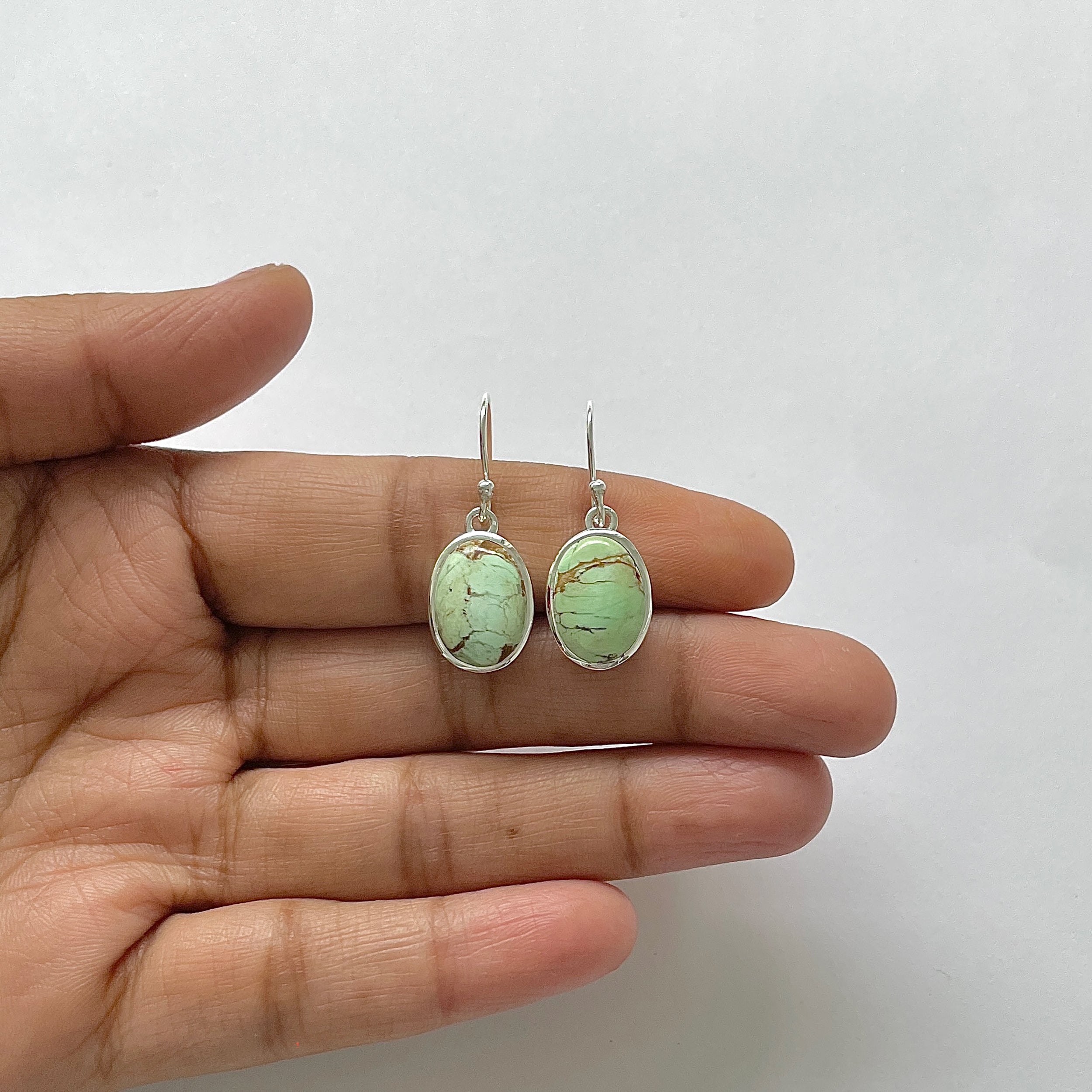Variscite Earring-(VRC-3-1)