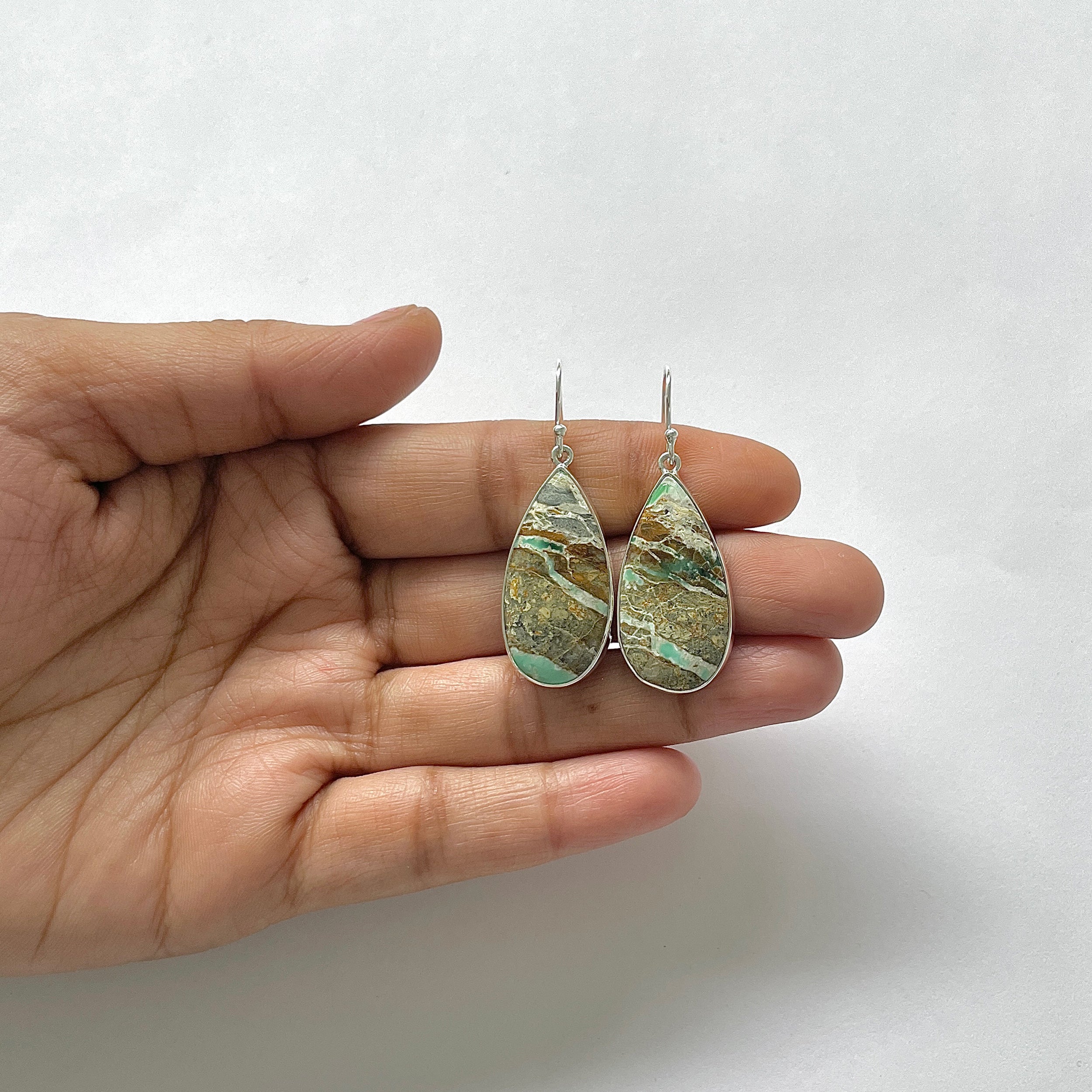 Variscite Earring-(VRC-3-10)