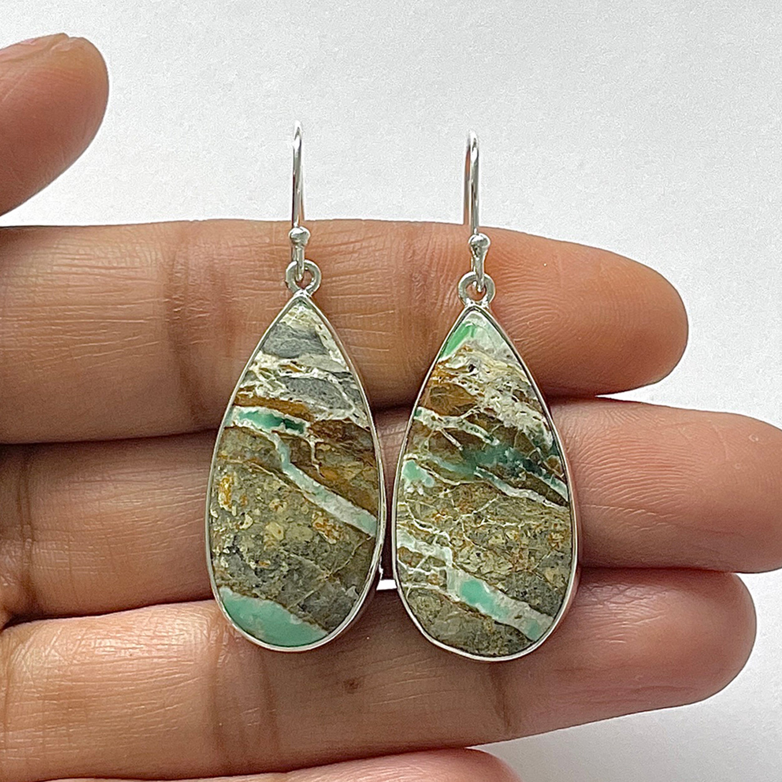 Variscite Earring-(VRC-3-10)