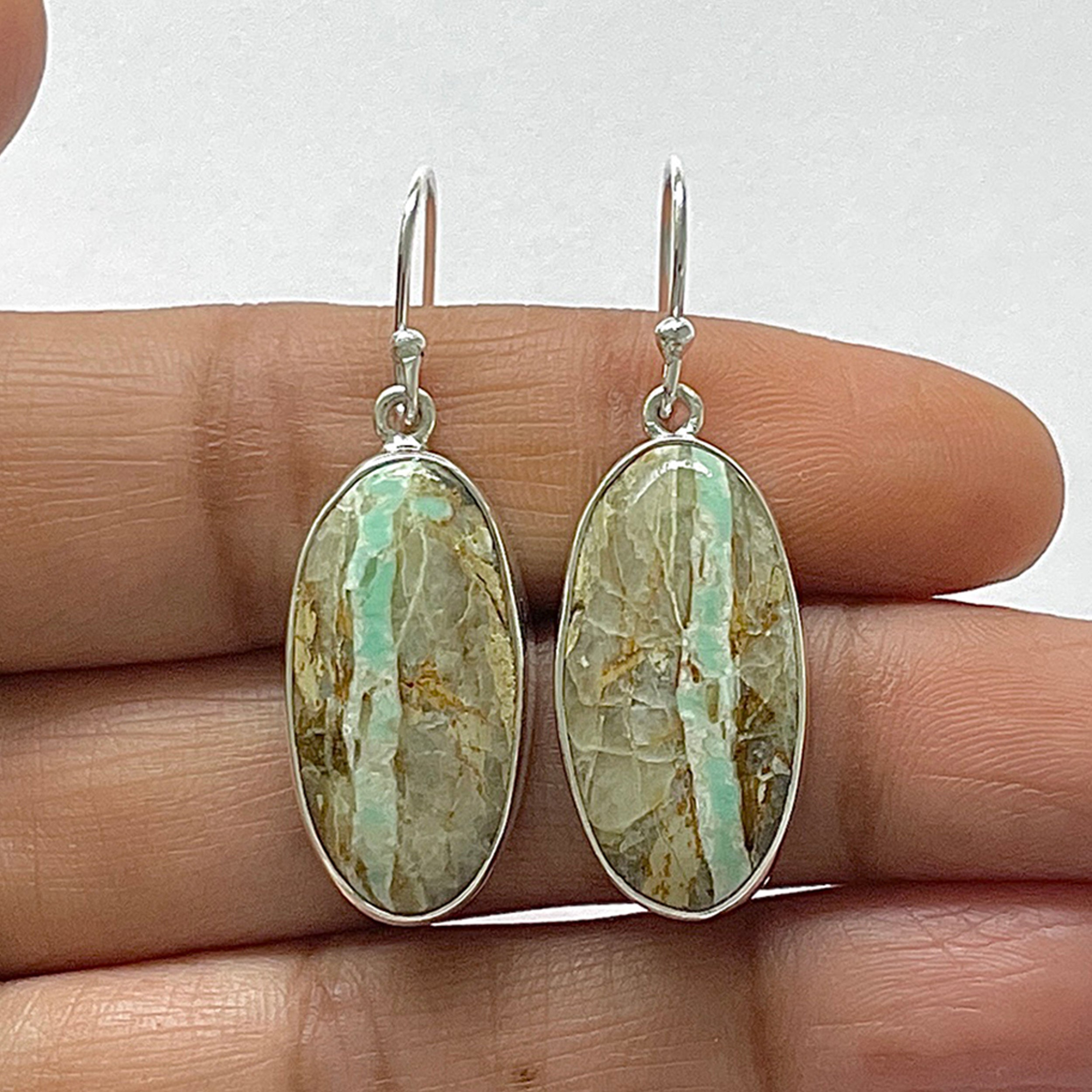 Variscite Earring-(VRC-3-7)