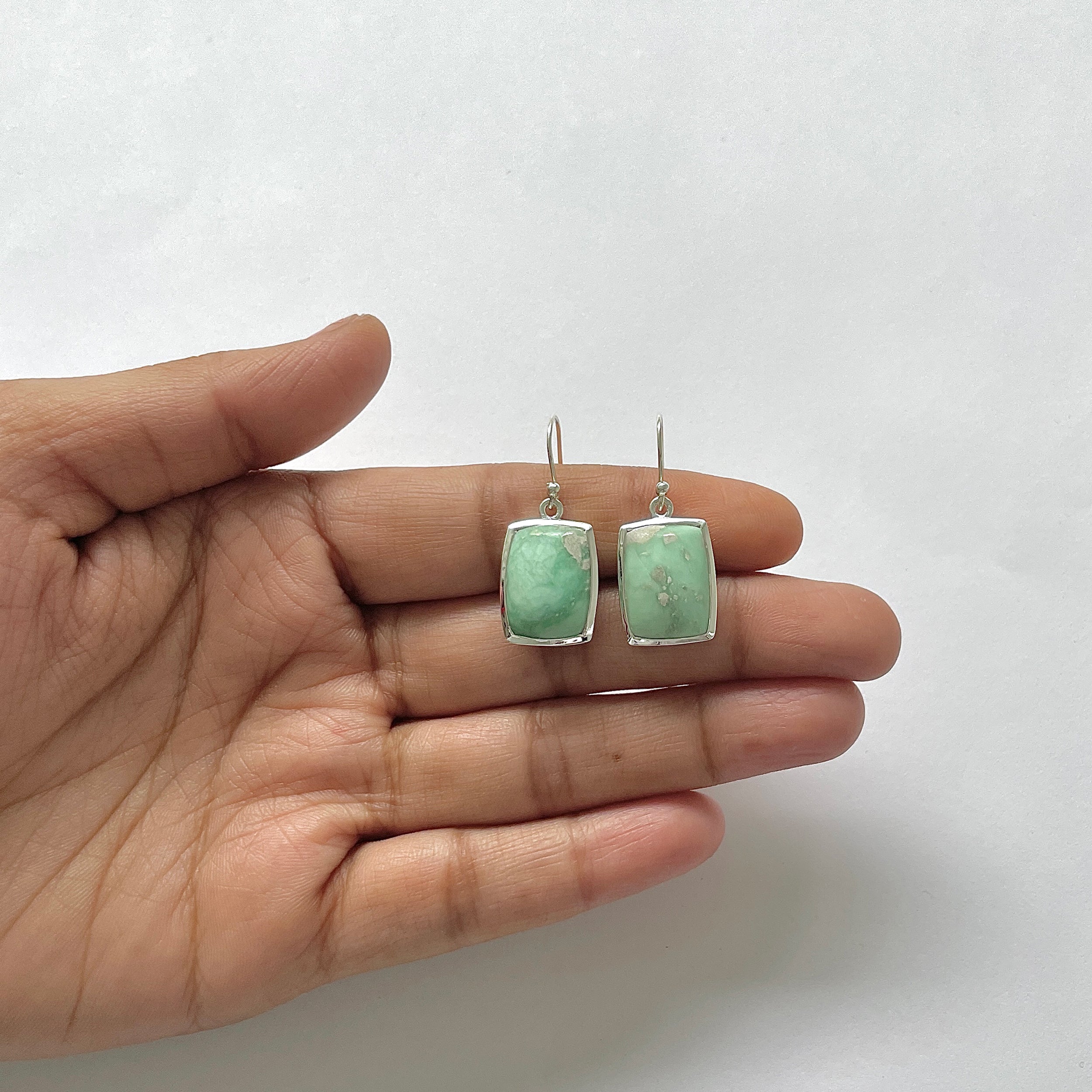 Variscite Earring-(VRC-3-8)