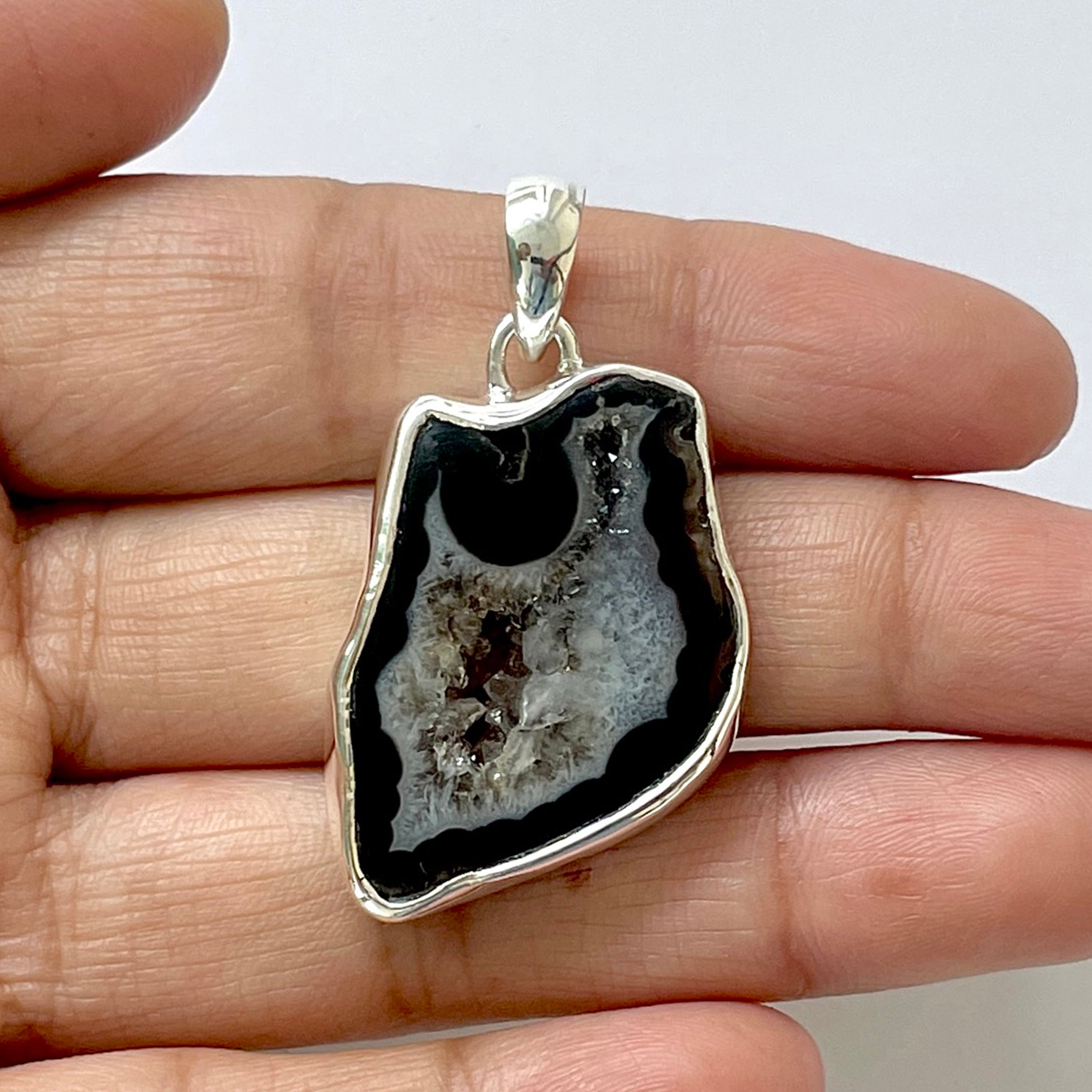 Agate Black Pendant-(ABL-1-9)