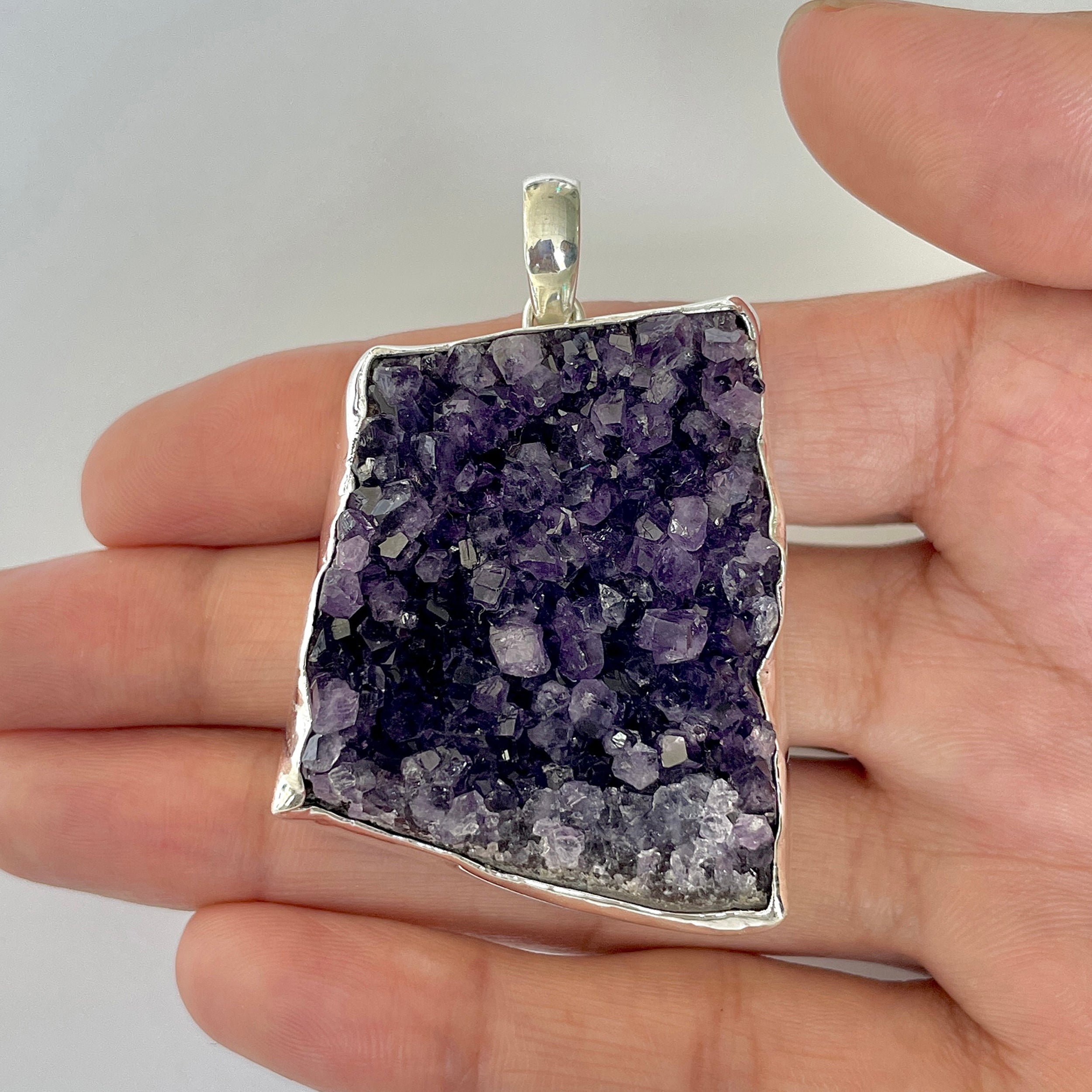 Amethyst Druzy Pendant-(AMD-1-11)
