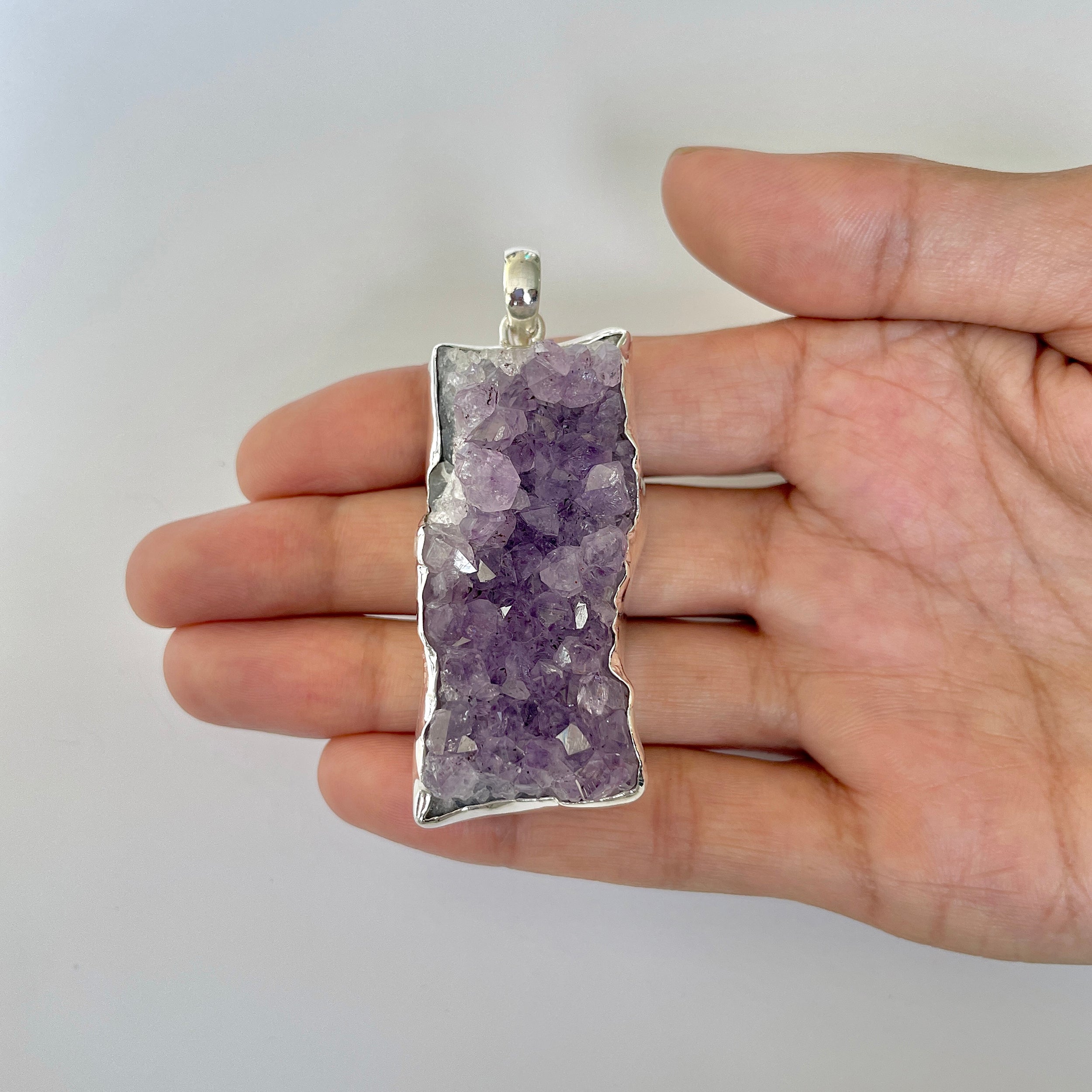 Amethyst Druzy Pendant-(AMD-1-2)