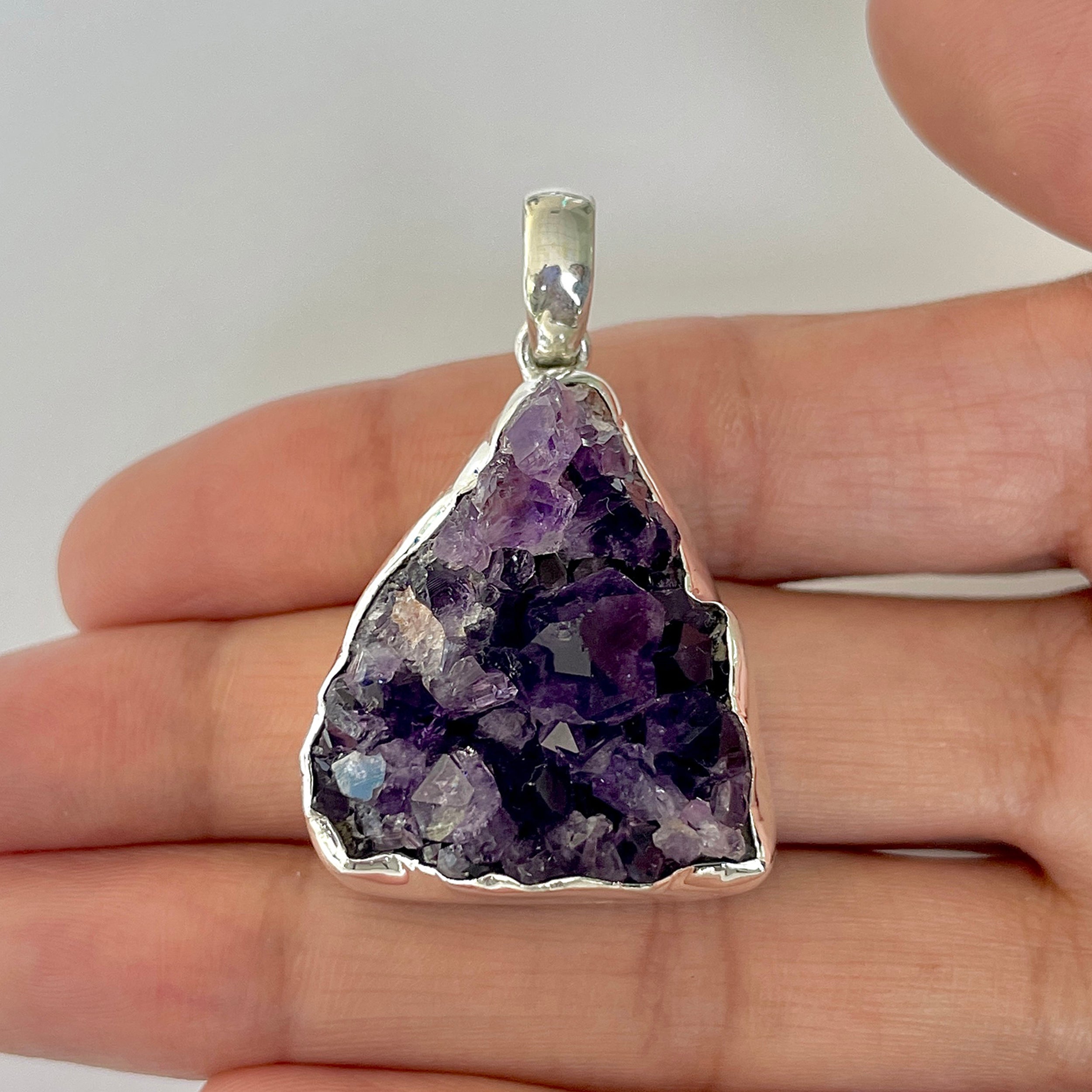 Amethyst Druzy Pendant-(AMD-1-8)