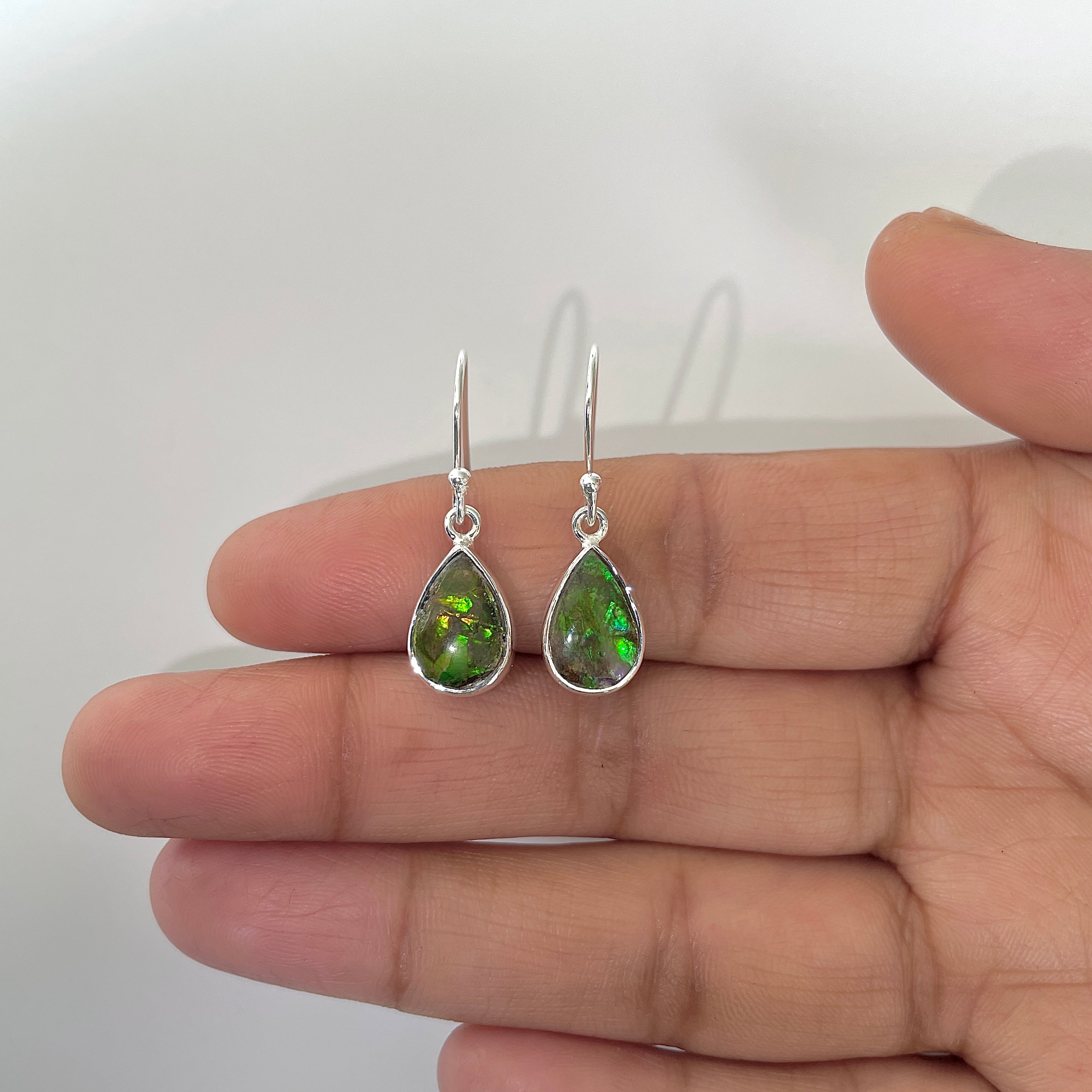 Ammolite Earring-(AML-3-10)