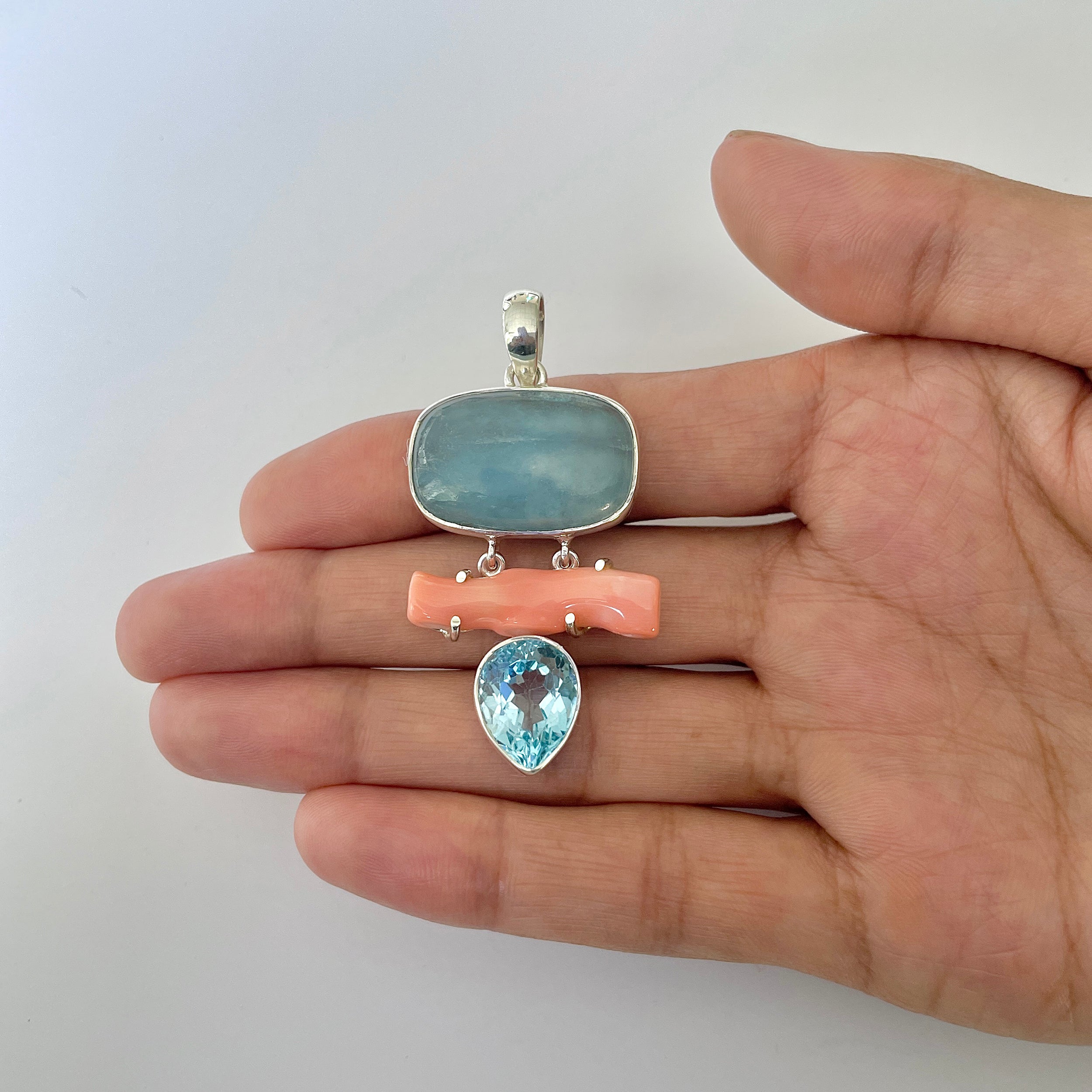 Aquamarine Pendant-(AQM-1-7)