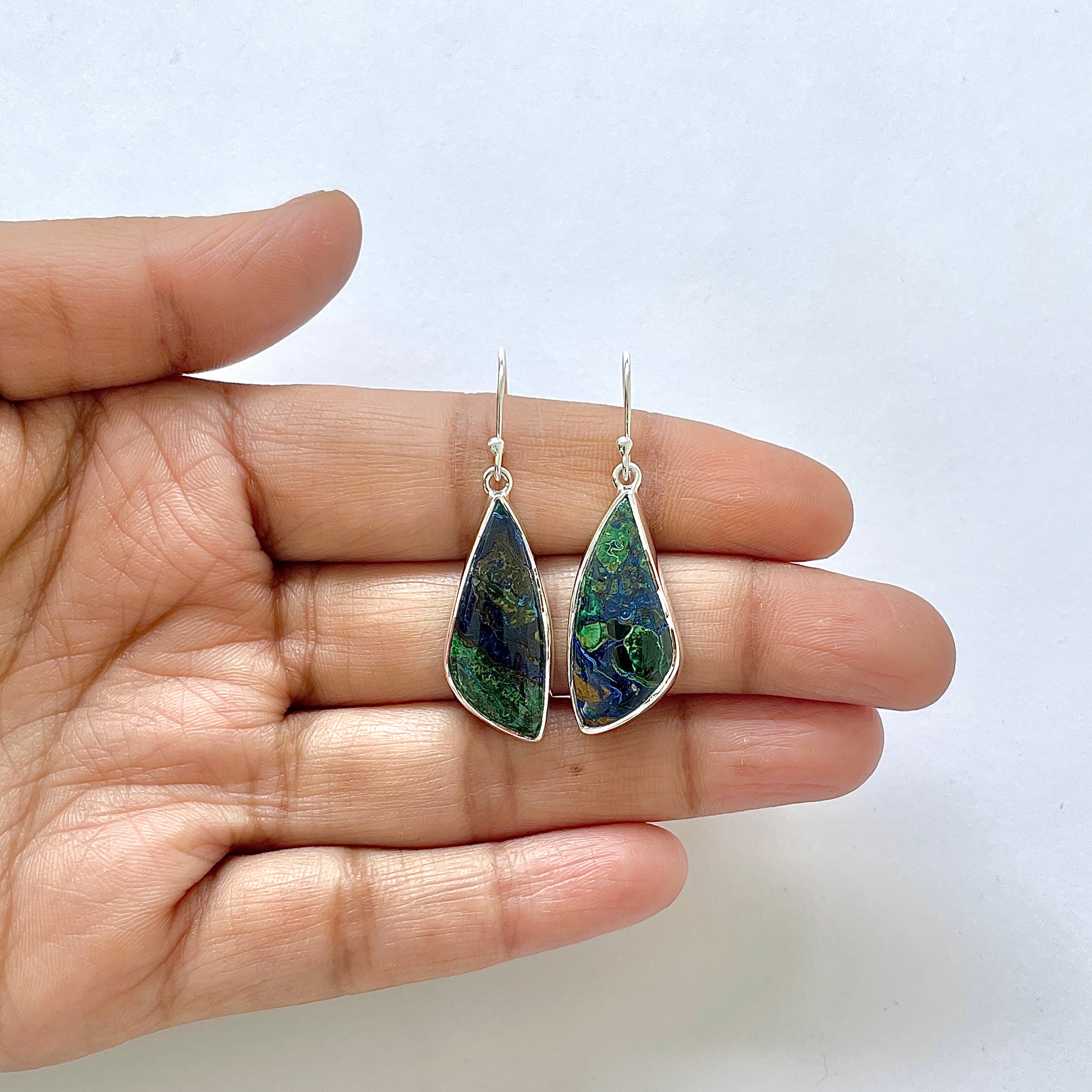 Azurite Malachite Earring-(AZM-3-4)