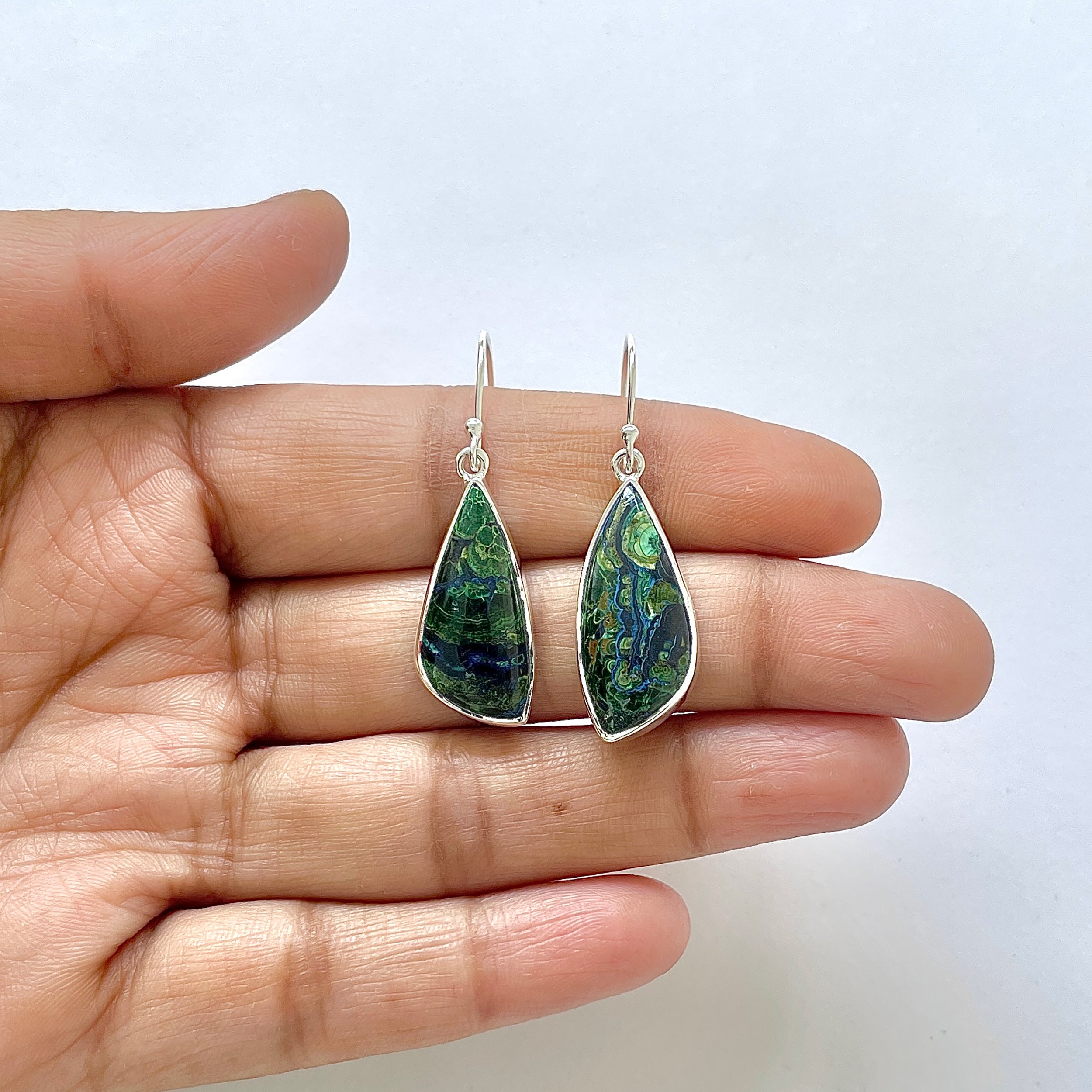 Azurite Malachite Earring-(AZM-3-5)