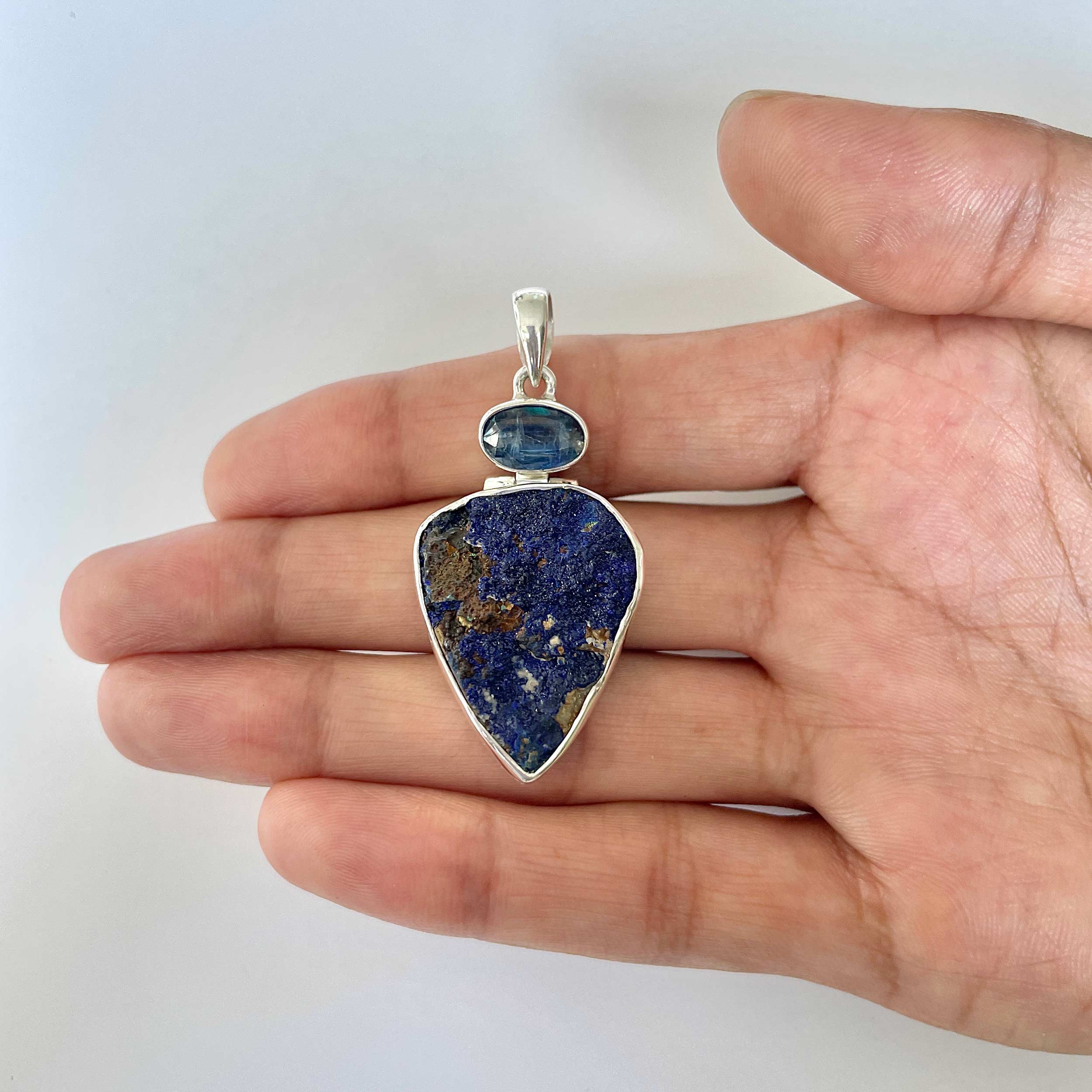 Azurite Druzy Pendant-(AZR-1-26)