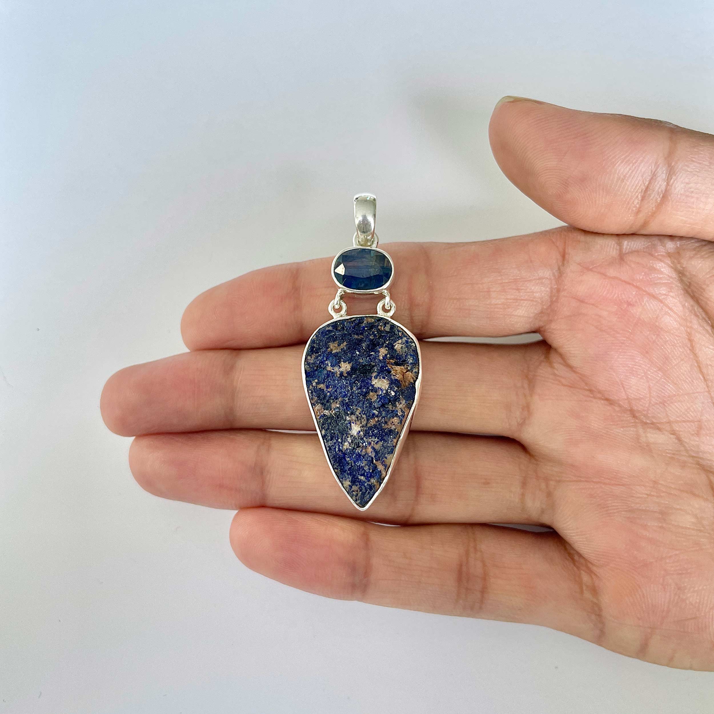 Azurite Druzy Pendant-(AZR-1-28)