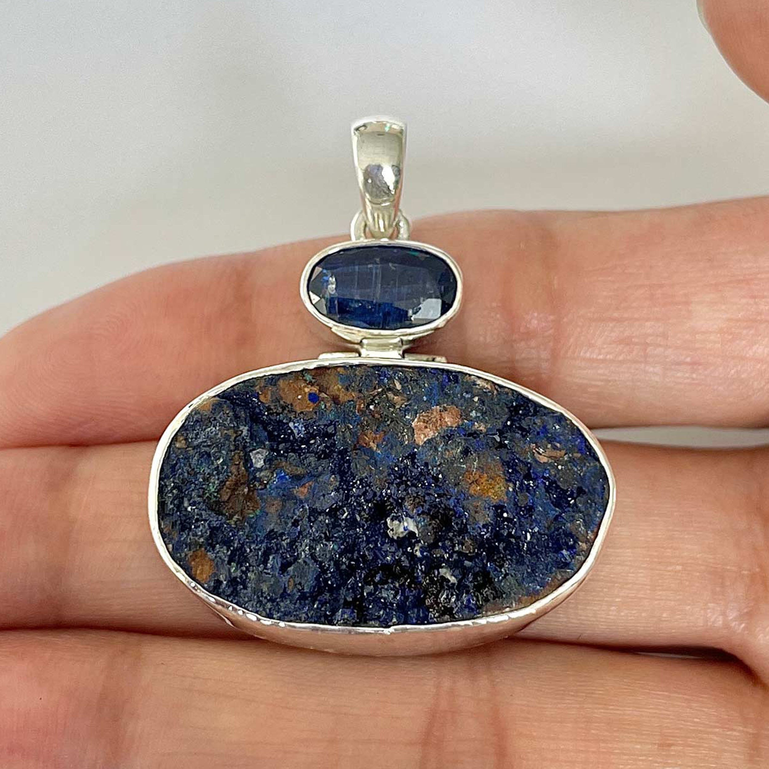 Azurite Druzy Pendant-(AZR-1-31)