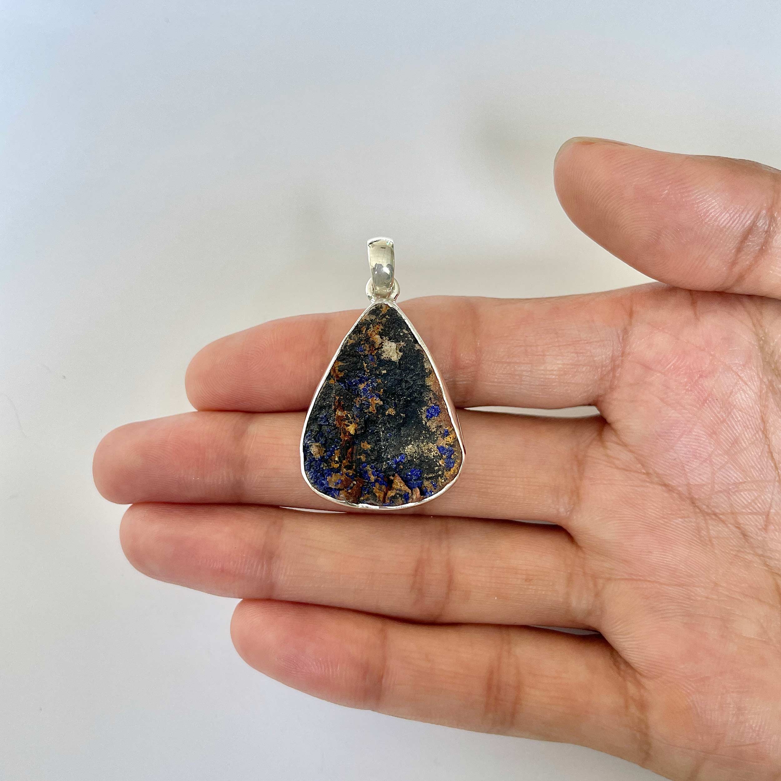 Azurite Druzy Pendant-(AZR-1-33)