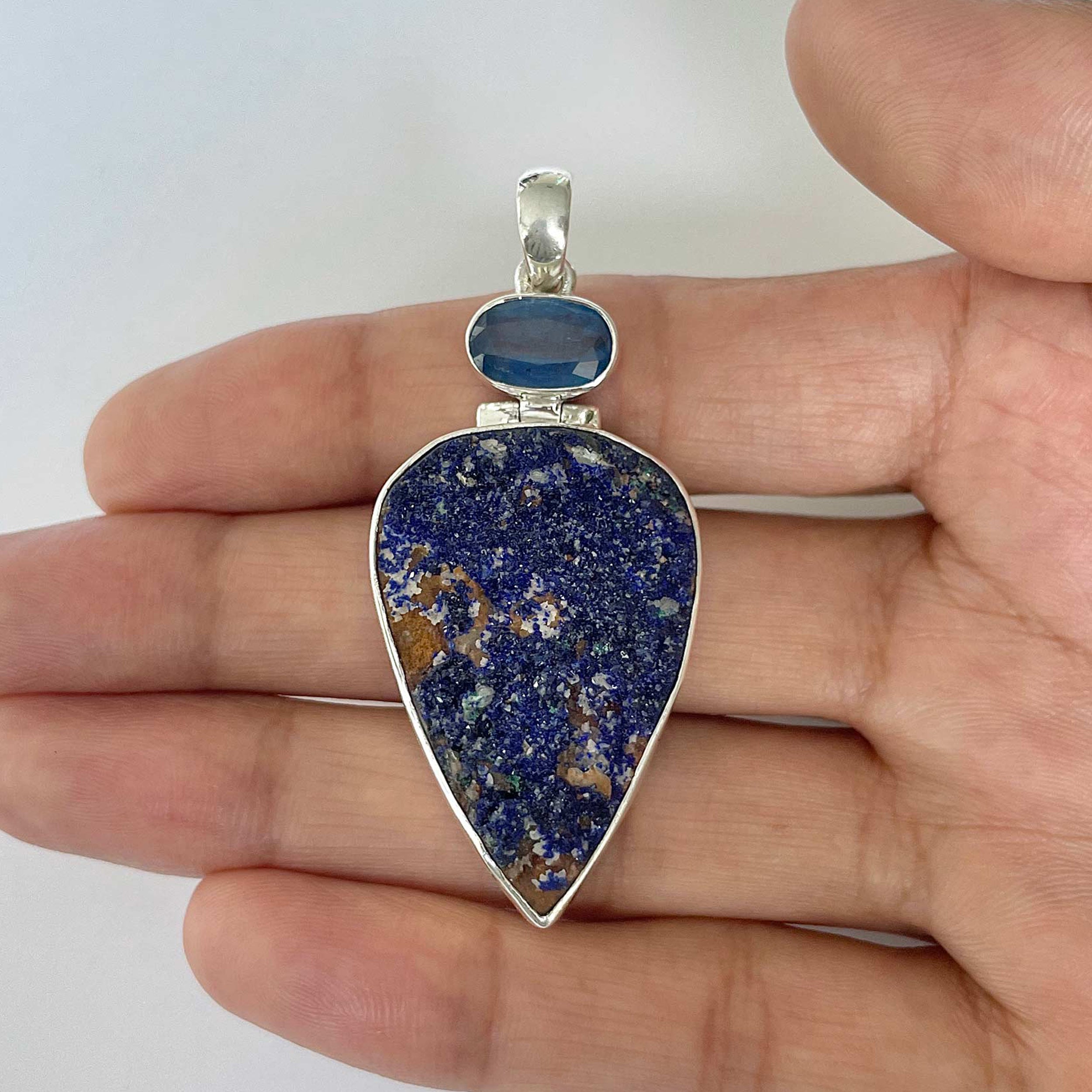 Azurite Druzy Pendant-(AZR-1-35)