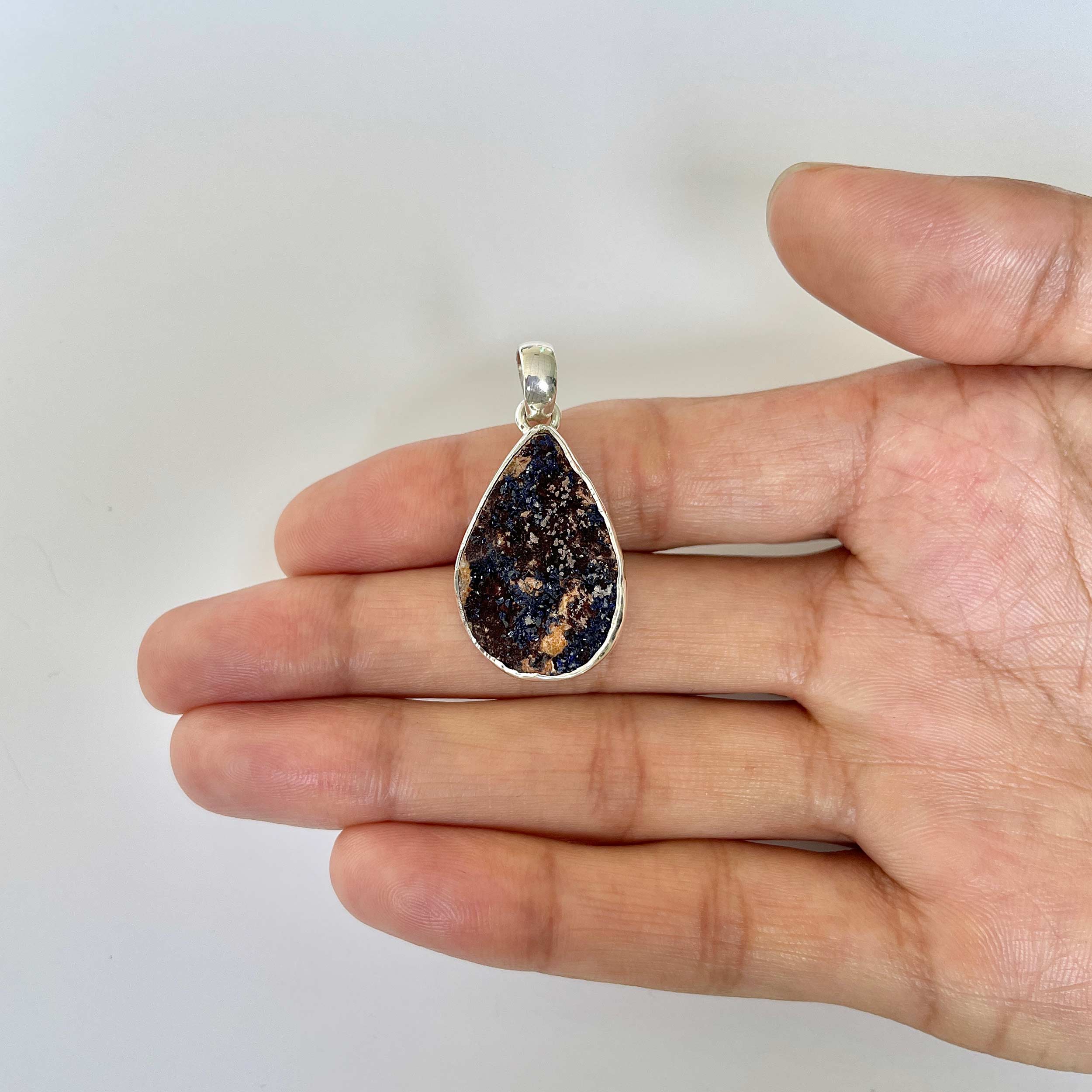 Azurite Druzy Pendant-(AZR-1-36)