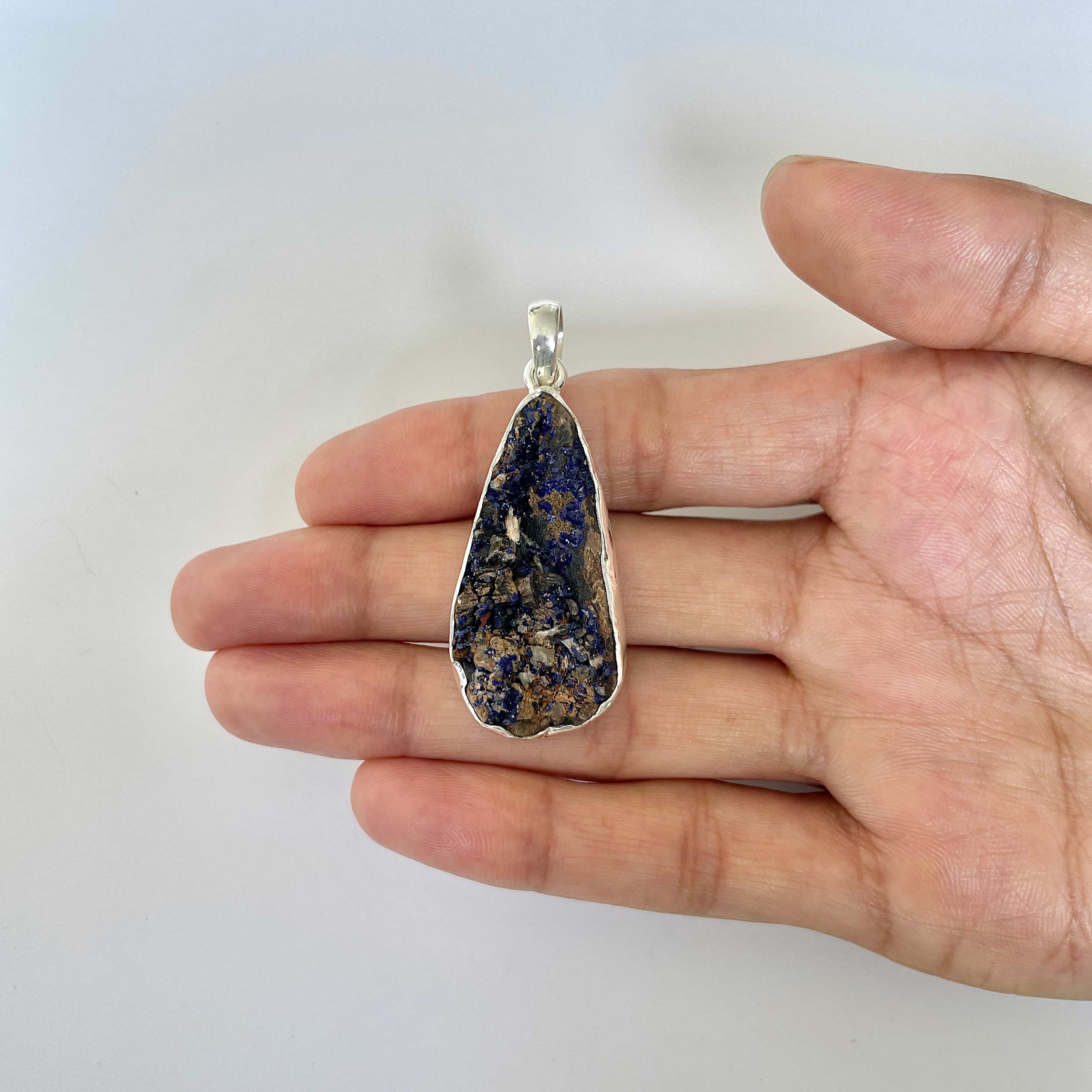 Azurite Druzy Pendant-(AZR-1-38)