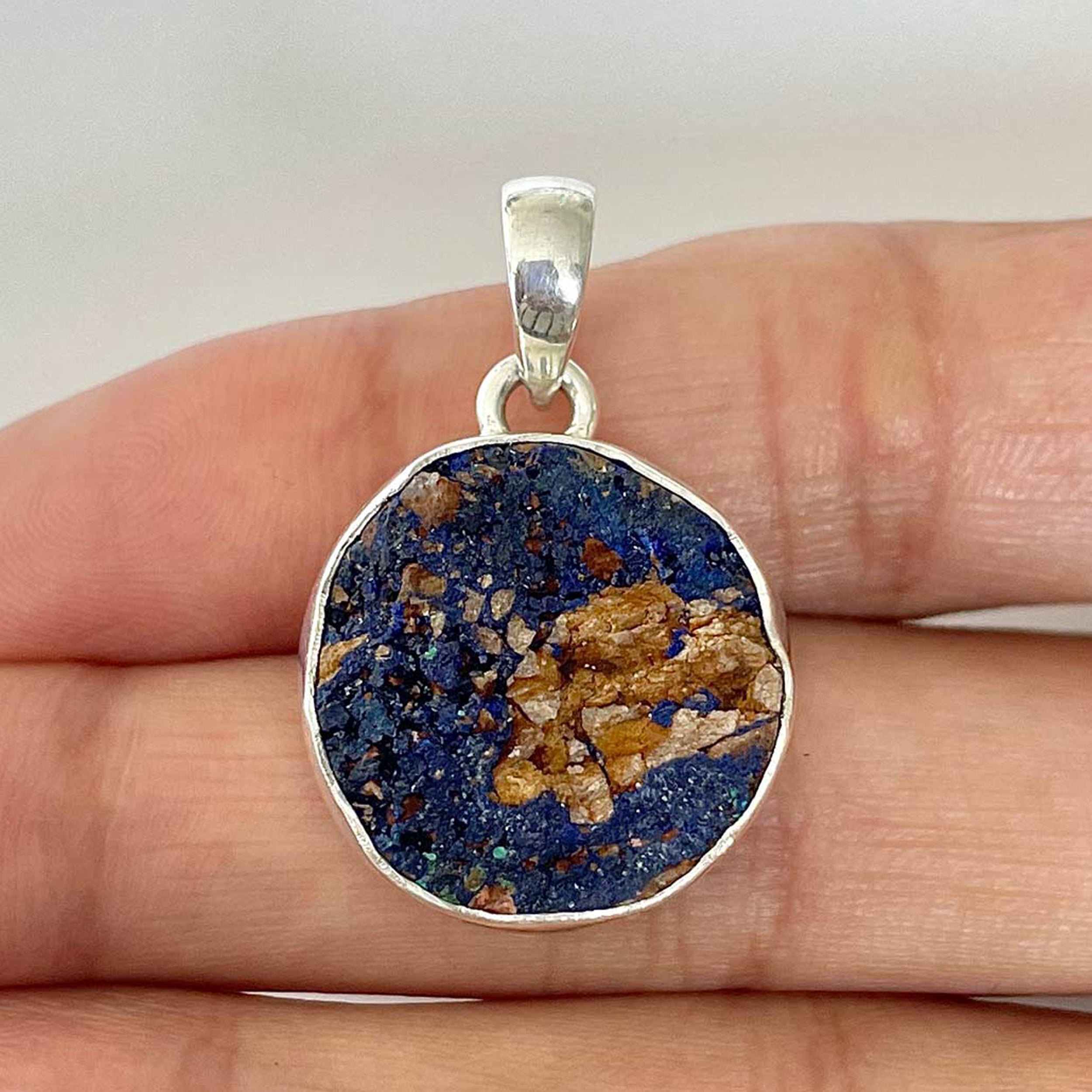 Azurite Druzy Pendant-(AZR-1-40)