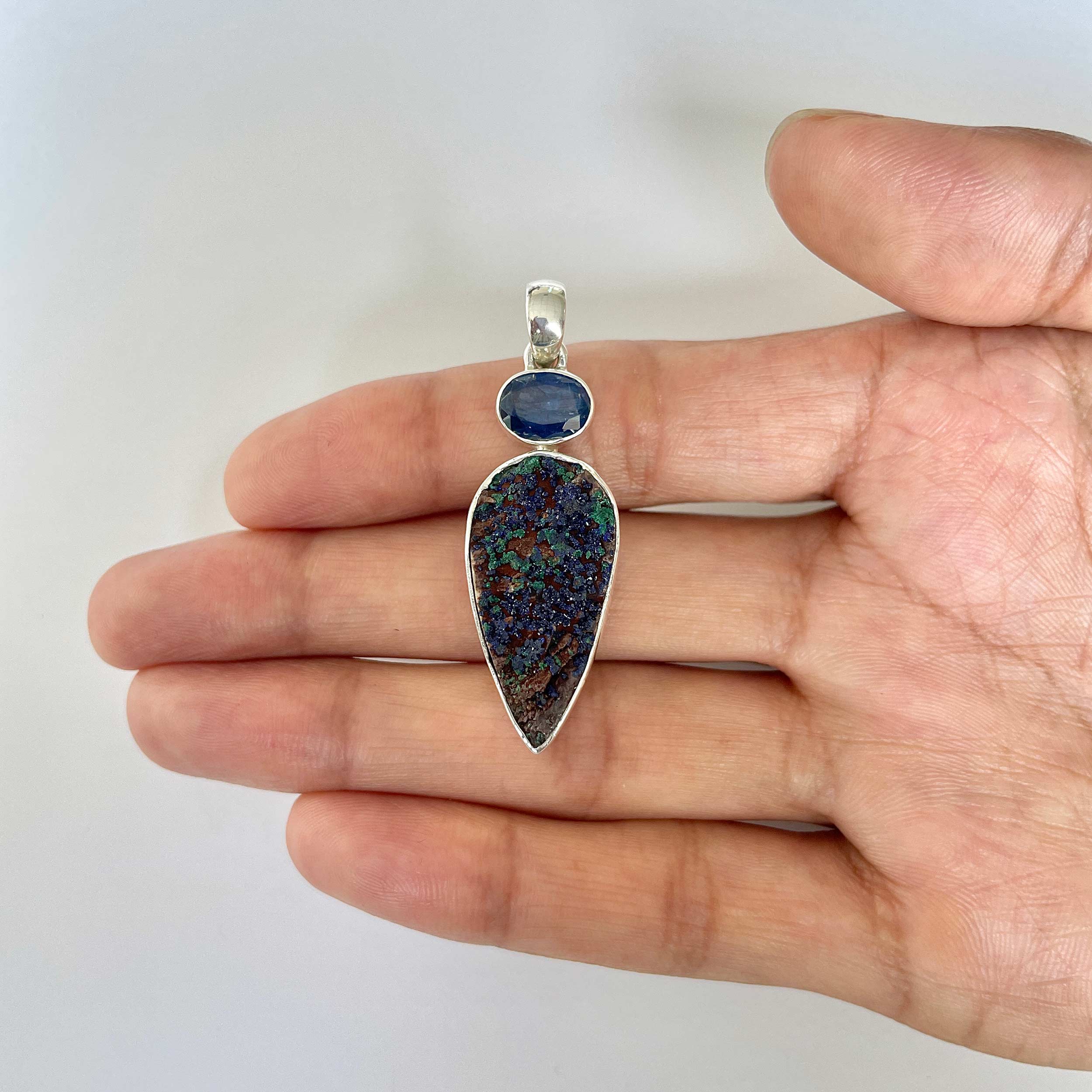 Azurite Druzy Pendant-(AZR-1-5)