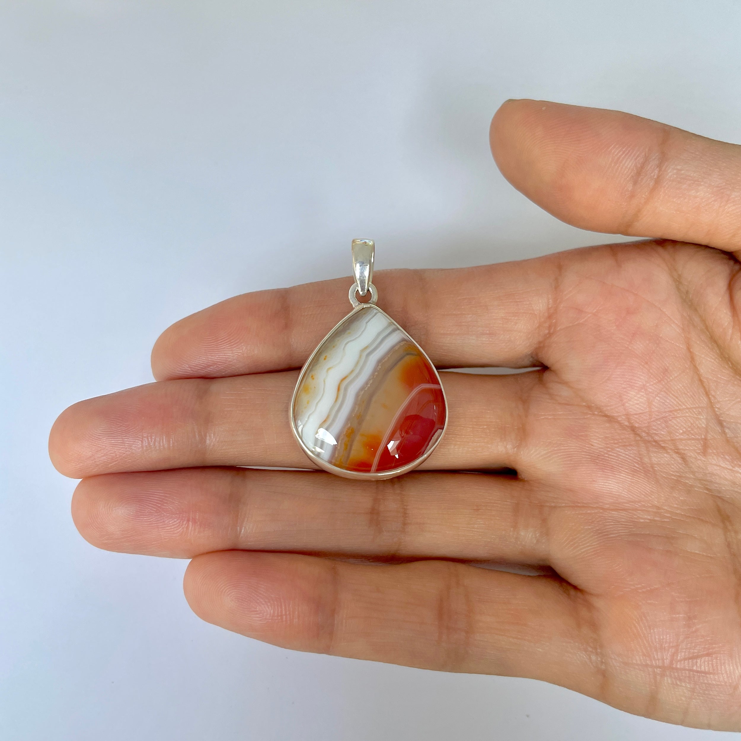 Banded Agate Pendant-(BAG-1-7)