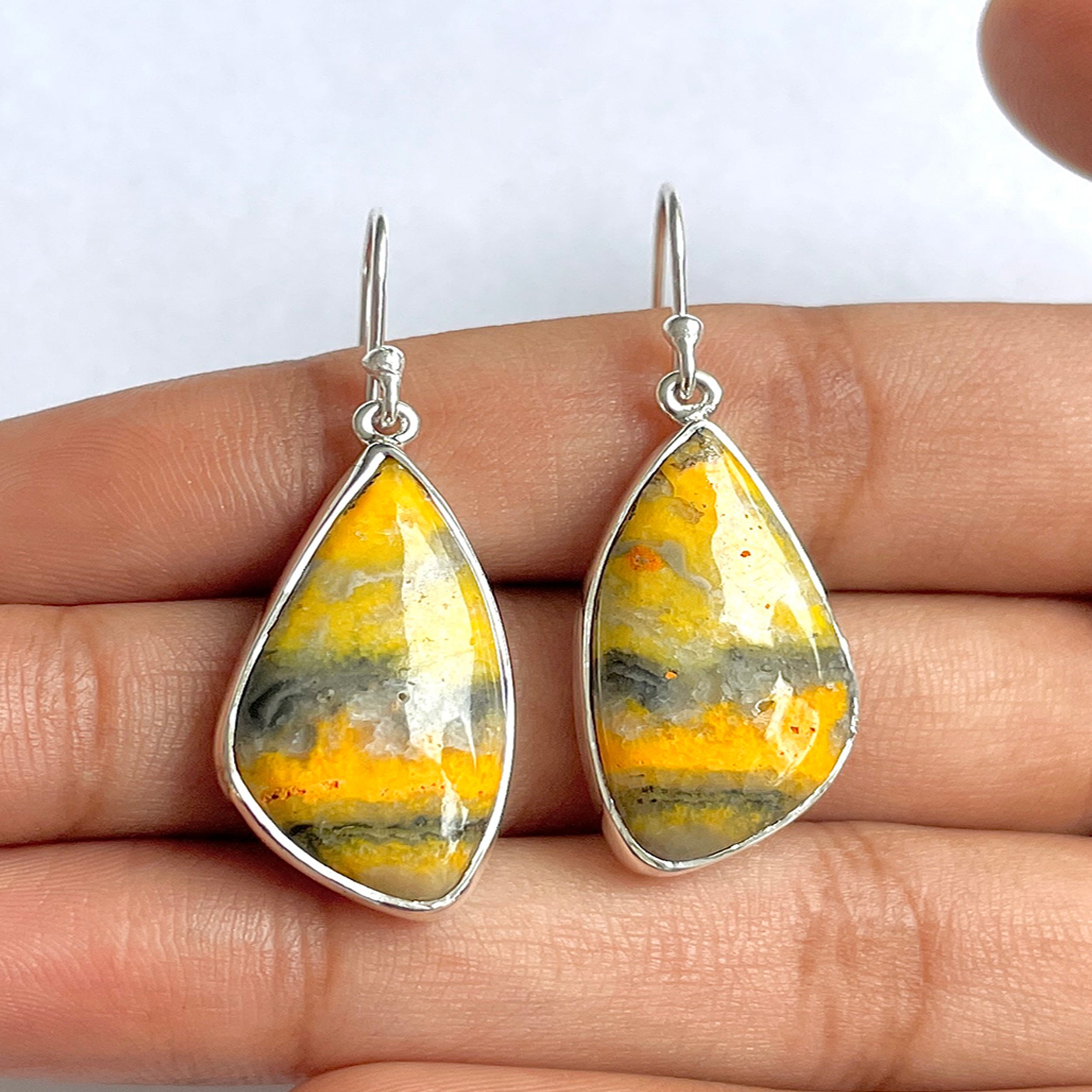 Bumble bee Jasper Earring-(BBJ-3-18)