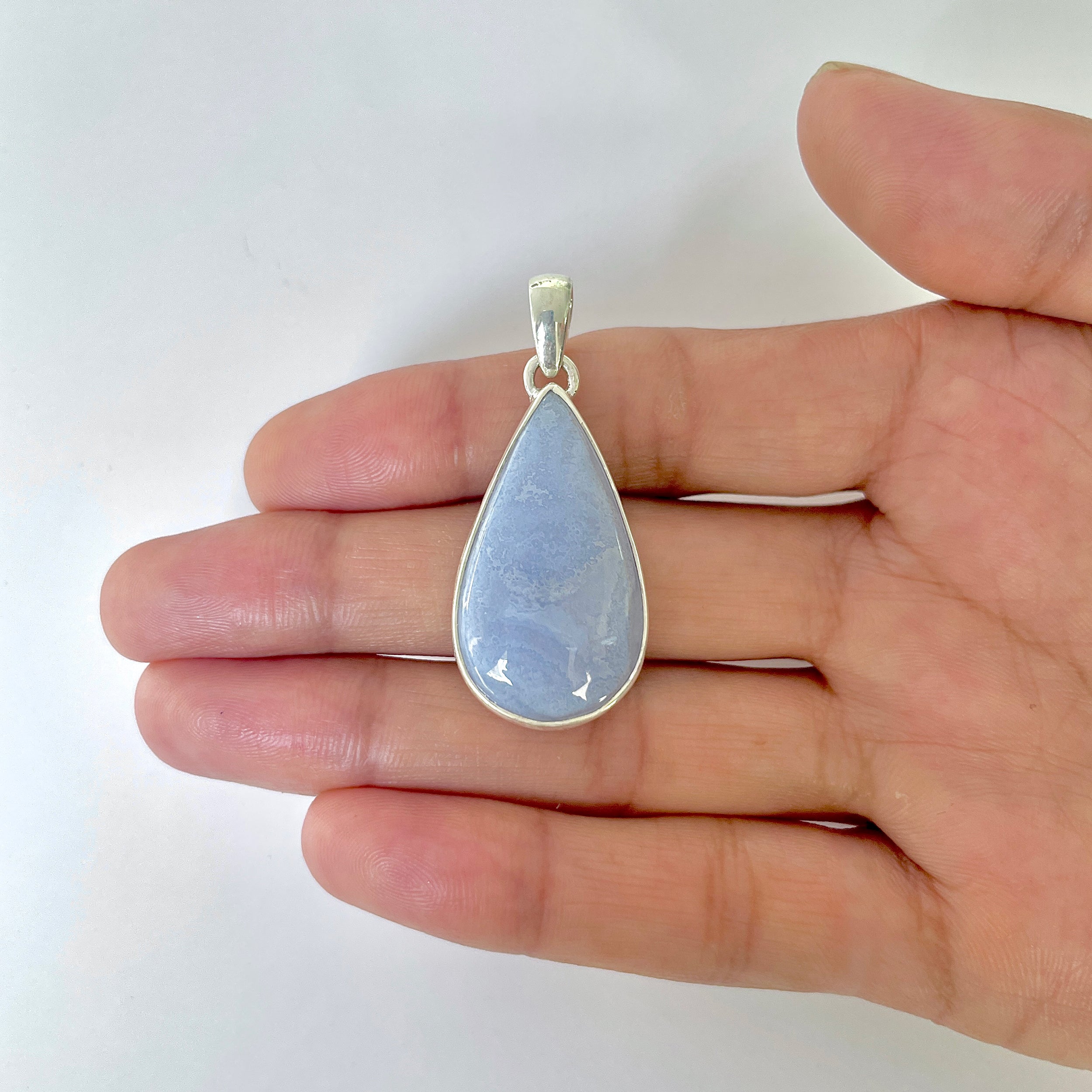 Blue Chalcedony Pendant-(BCH-1-35)