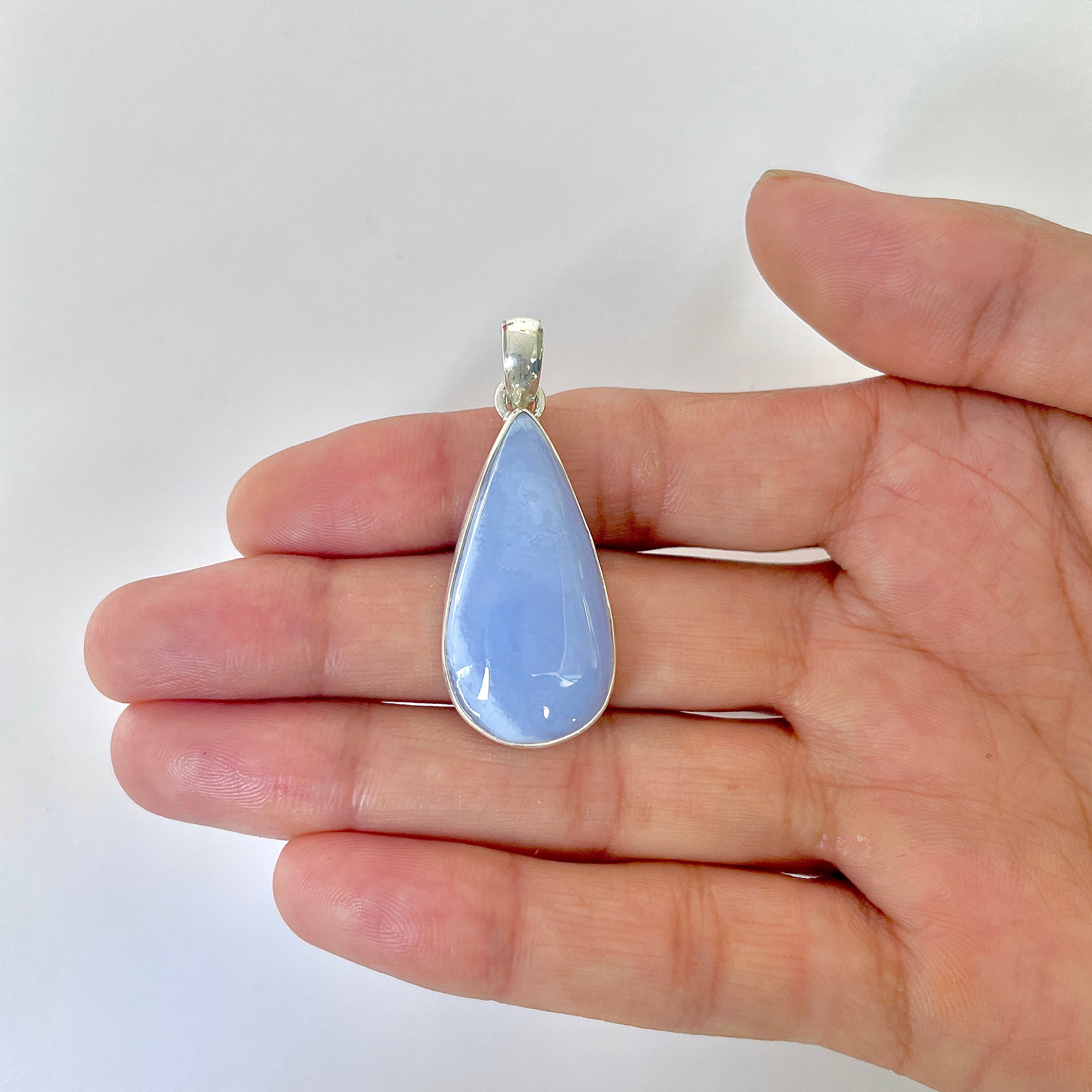 Blue Chalcedony Pendant-(BCH-1-50)