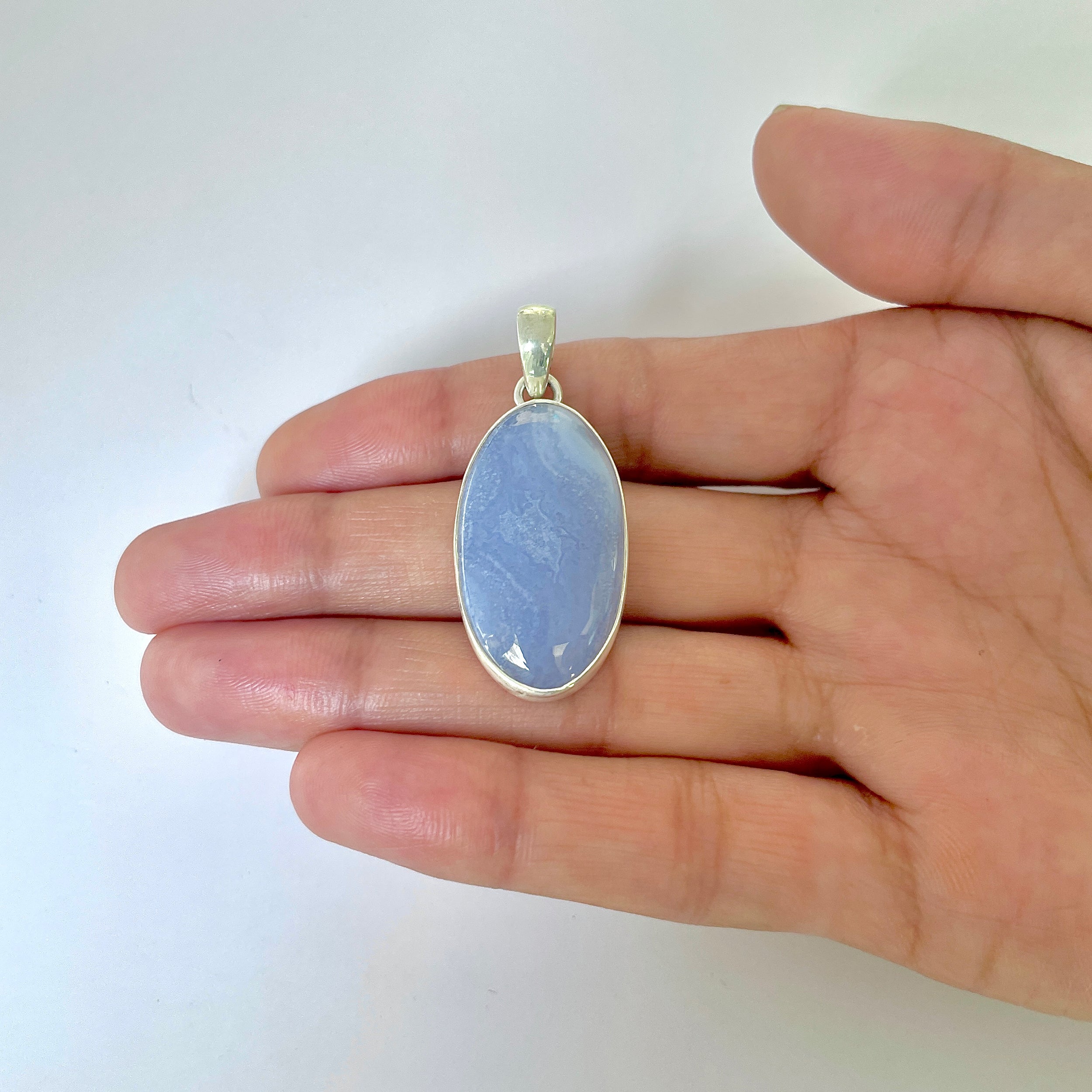 Blue Chalcedony Pendant-(BCH-1-6)