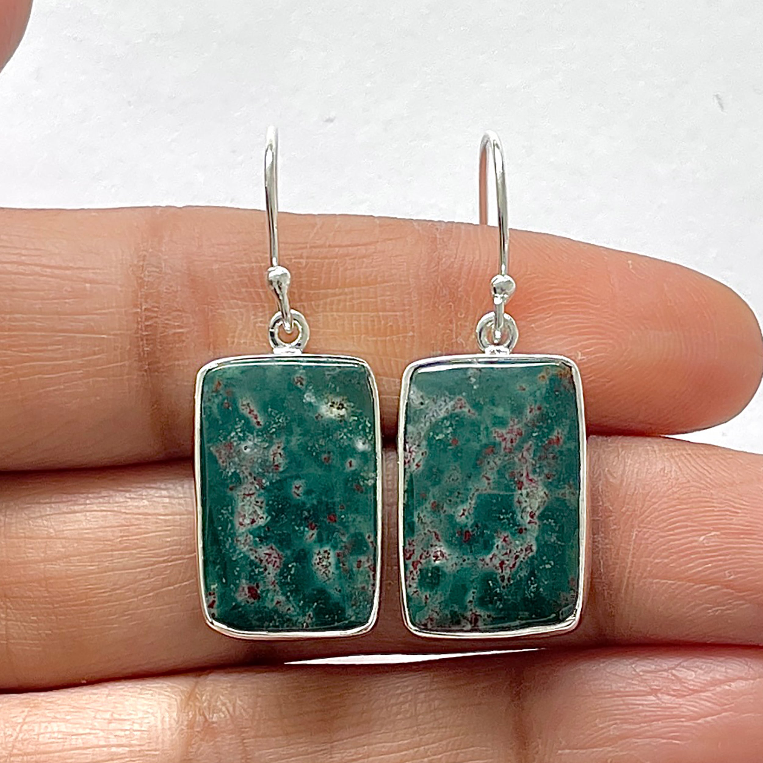 Blood Stone Earring-(BDS-3-11)