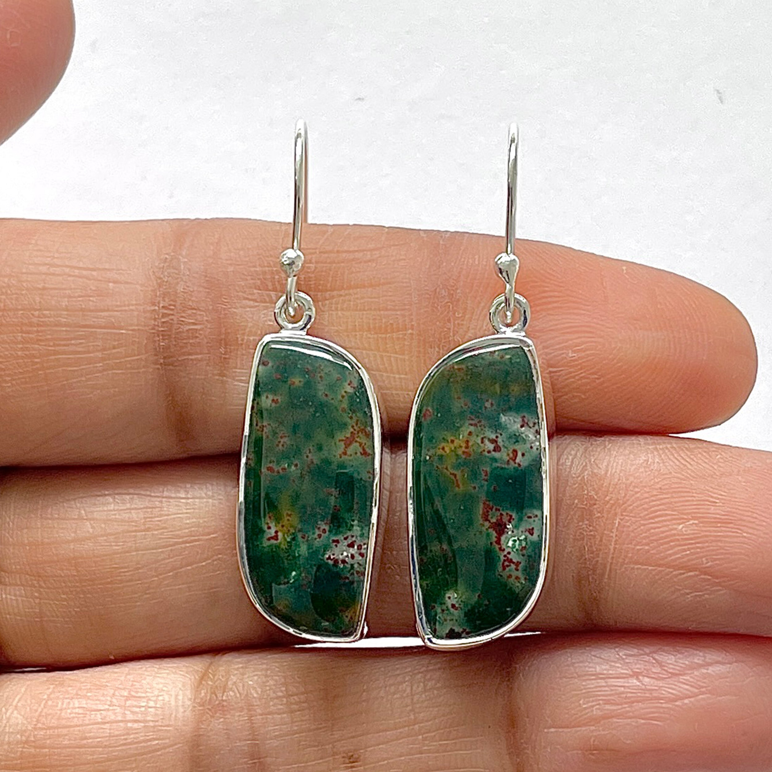 Blood Stone Earring-(BDS-3-12)