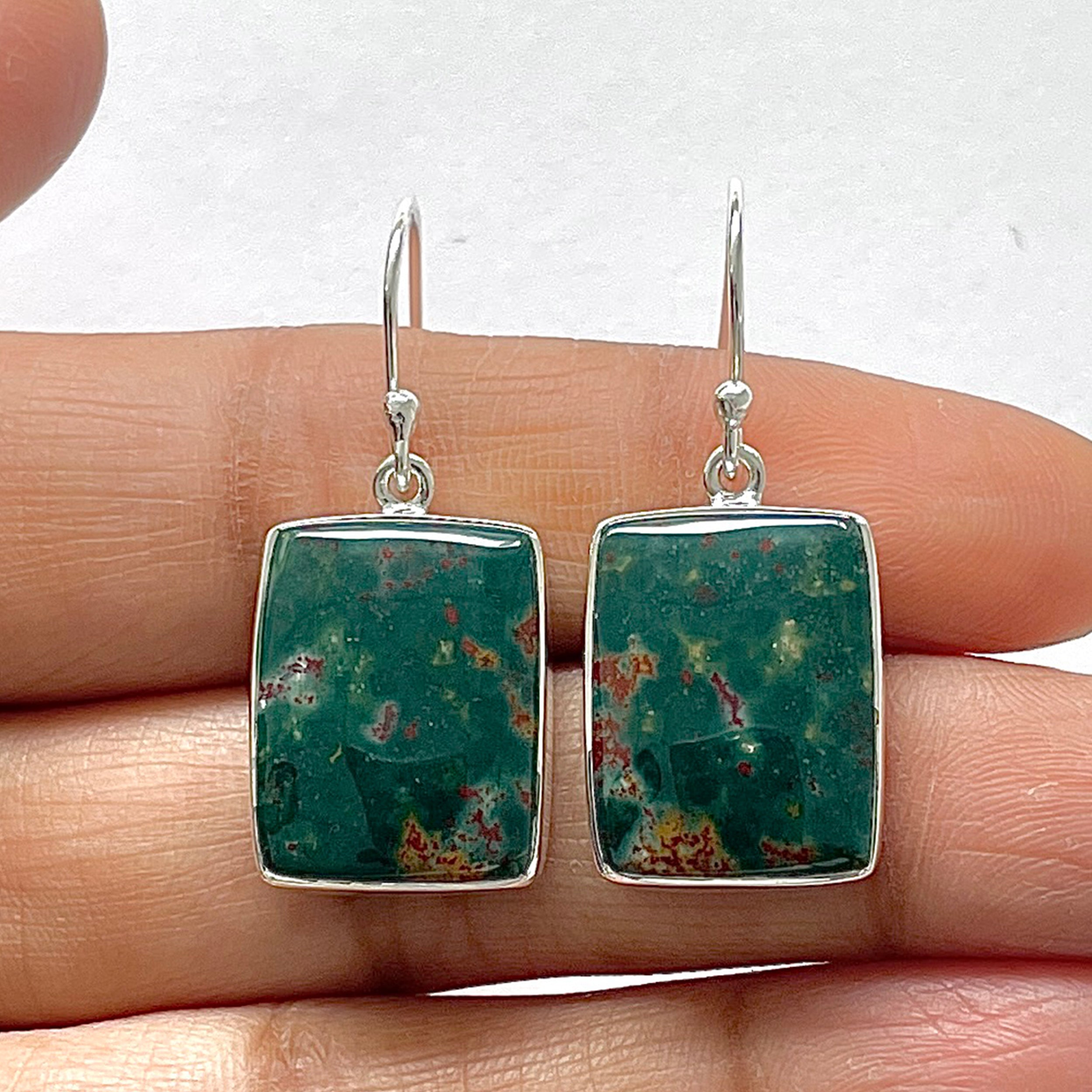 Blood Stone Earring-(BDS-3-14)