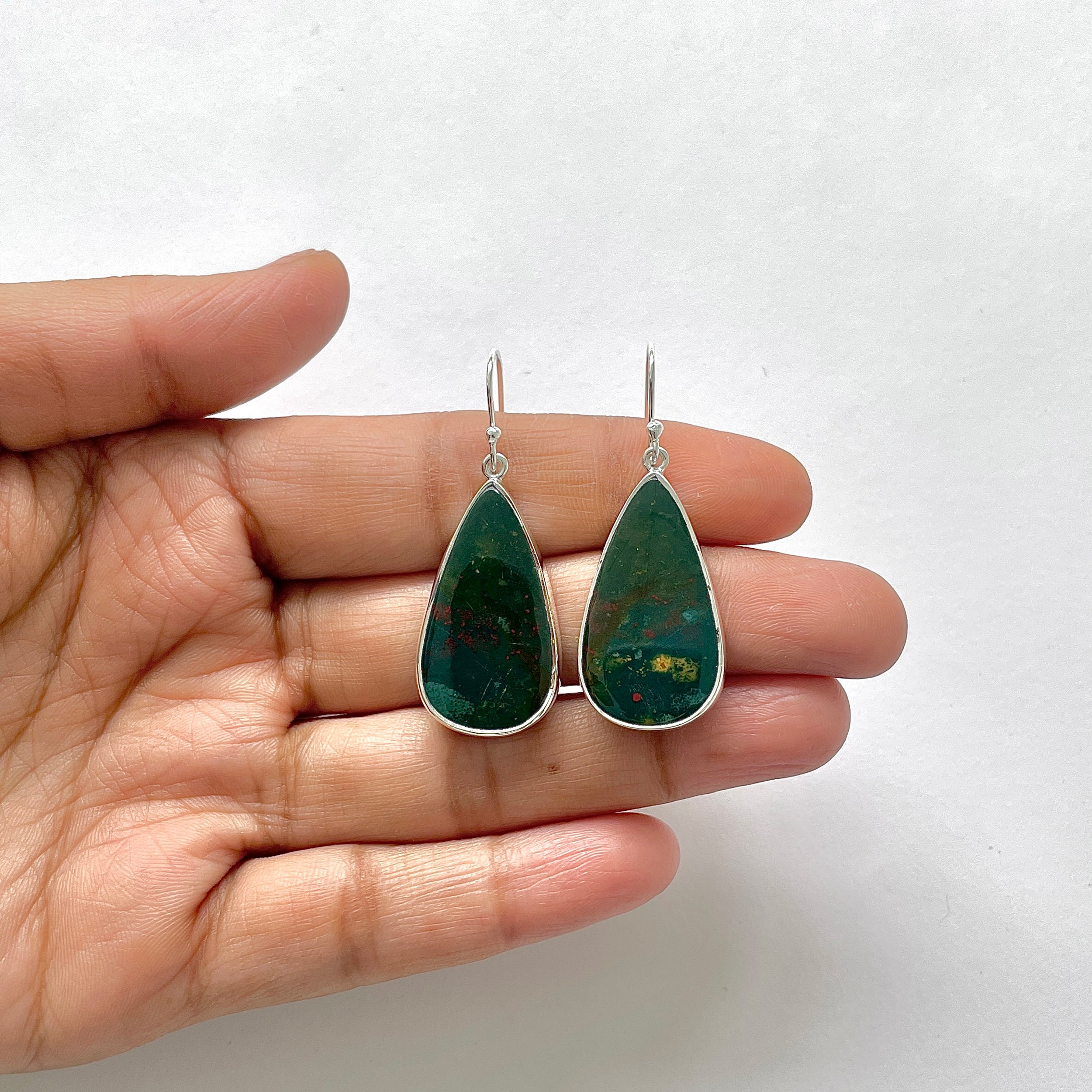 Blood Stone Earring-(BDS-3-16)