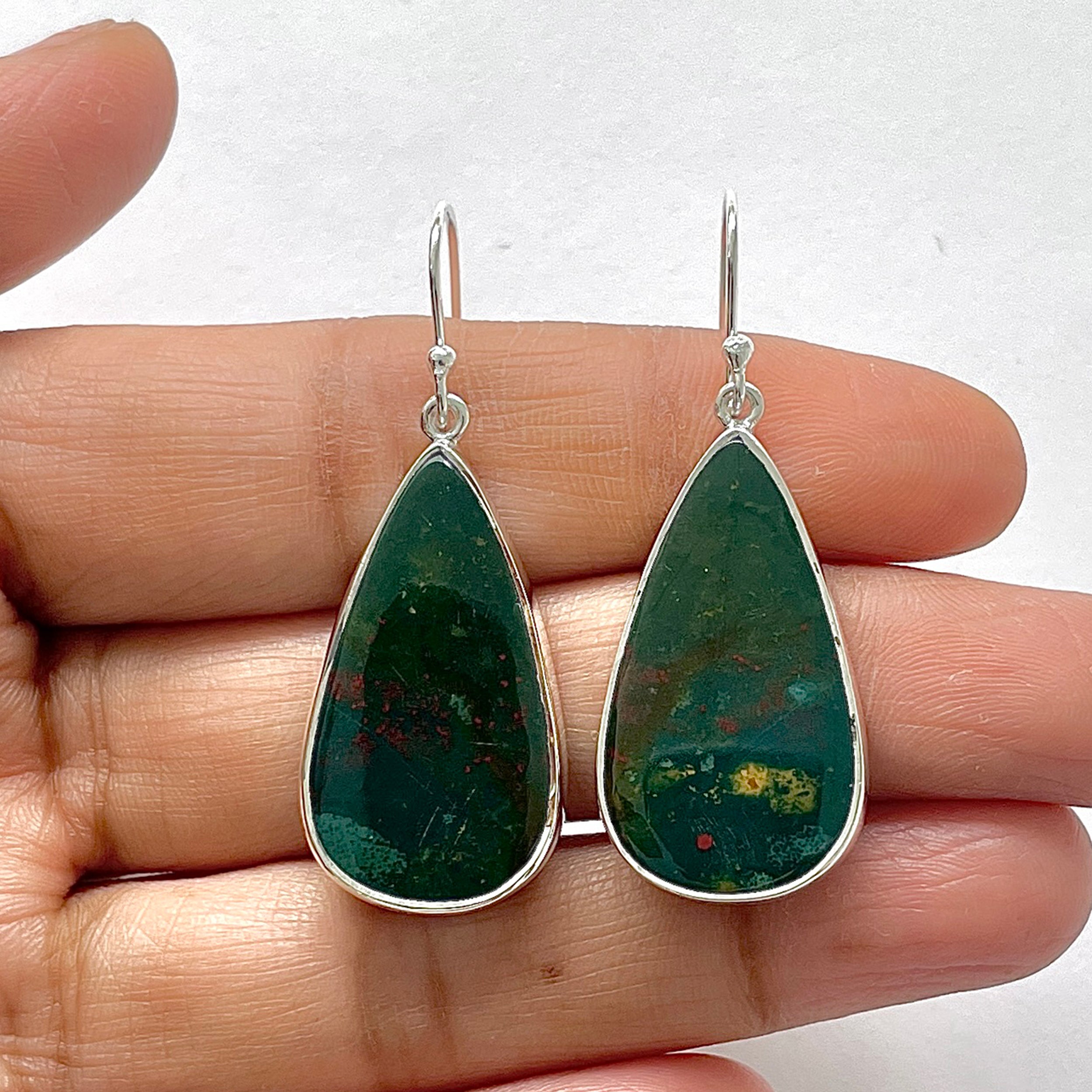Blood Stone Earring-(BDS-3-16)