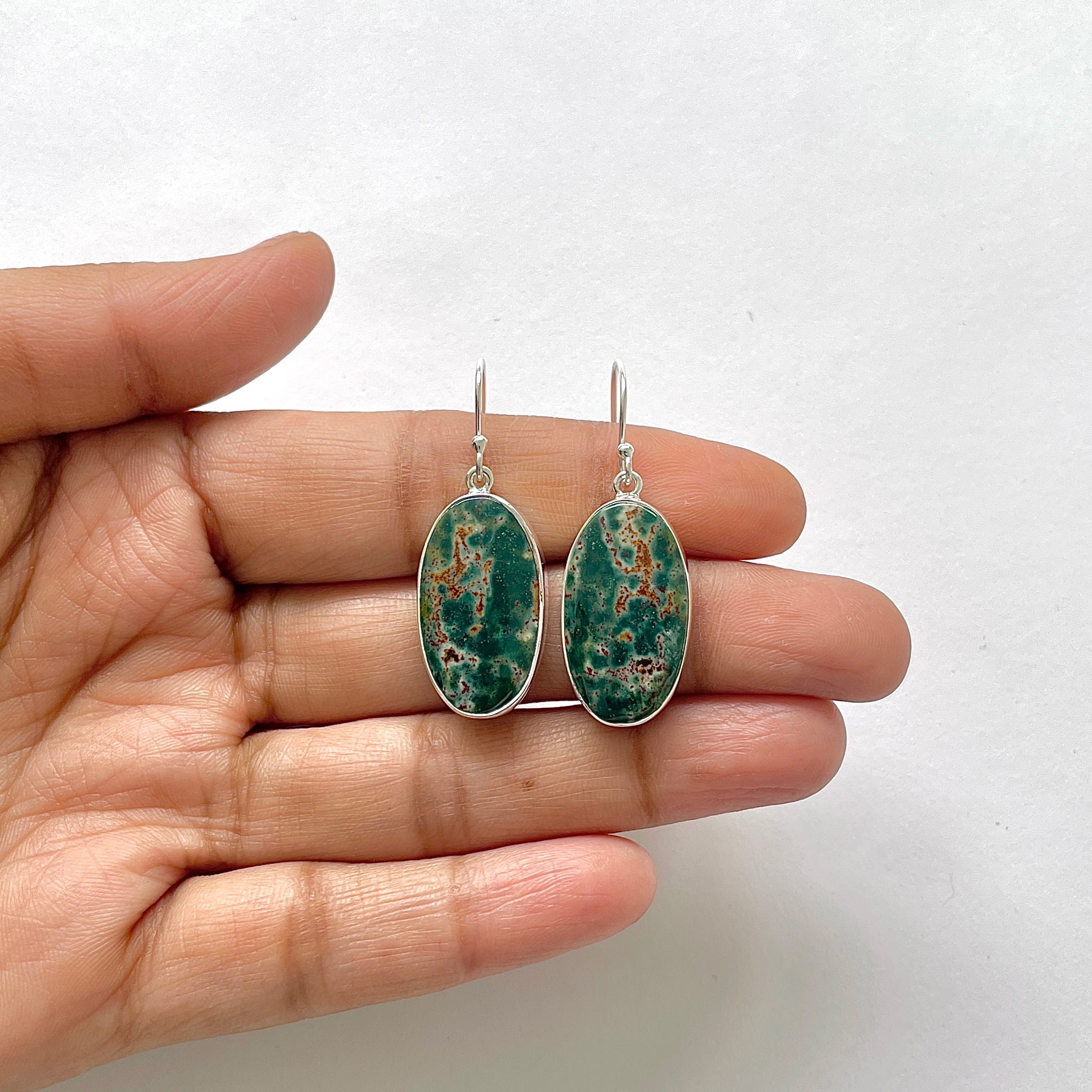 Blood Stone Earring-(BDS-3-22)